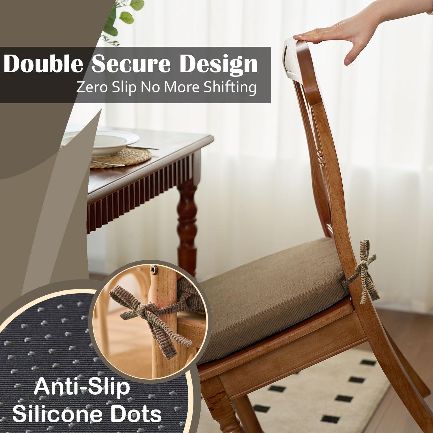 Cojines para Sillas Nobildonna 43x41 cm Gris Cálido, Juego de 2