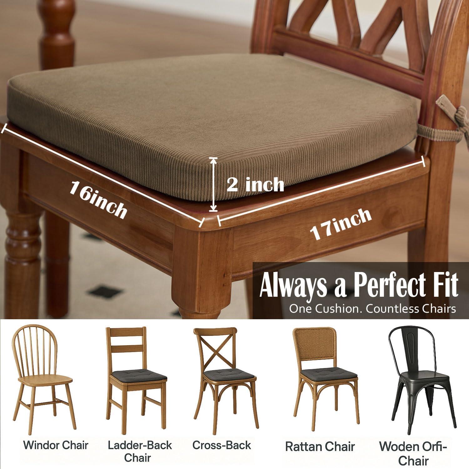 Cojines para Sillas Nobildonna 43x41 cm Gris Cálido, Juego de 2