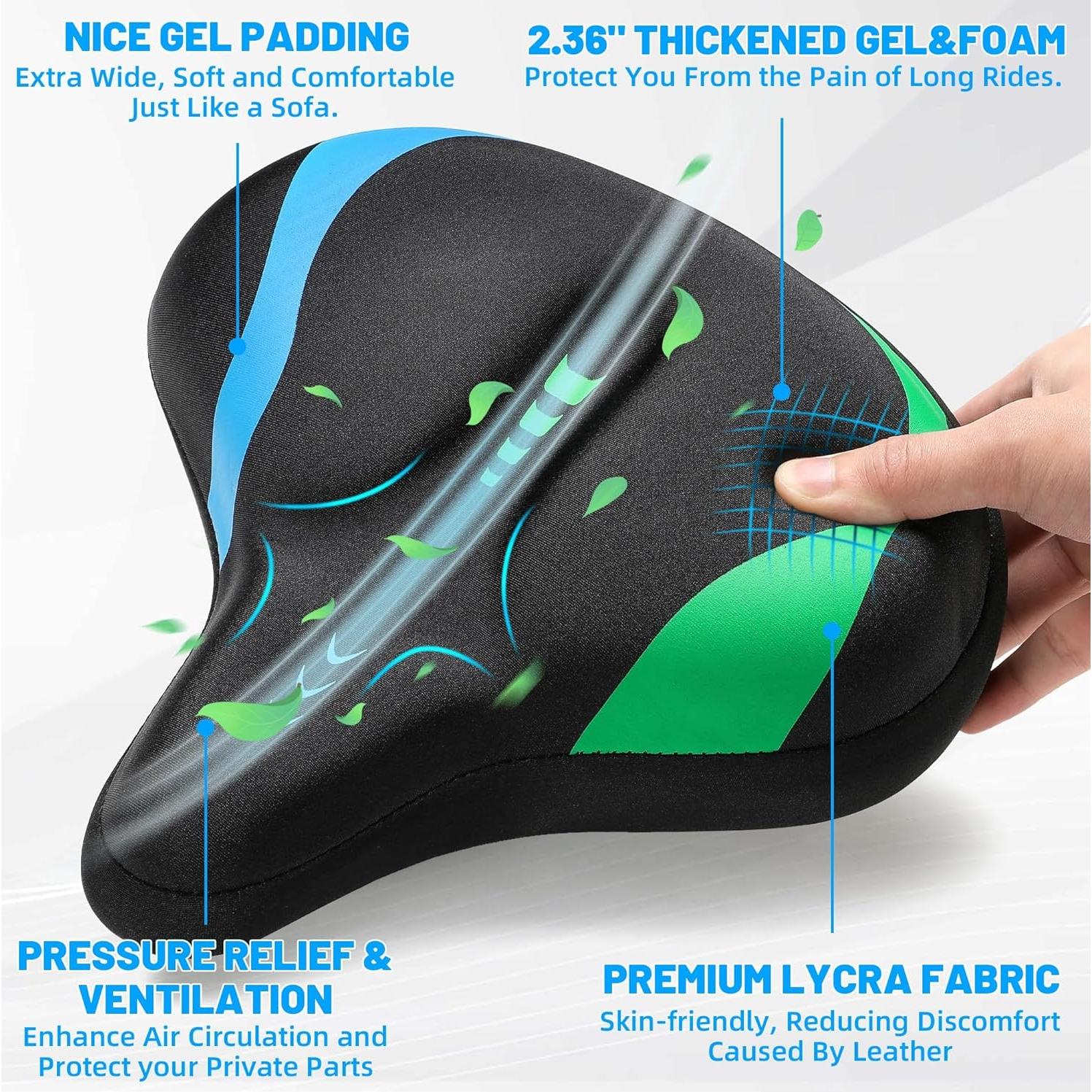 Asiento de Bicicleta CDYWD Extra Ancho con Relleno de Gel