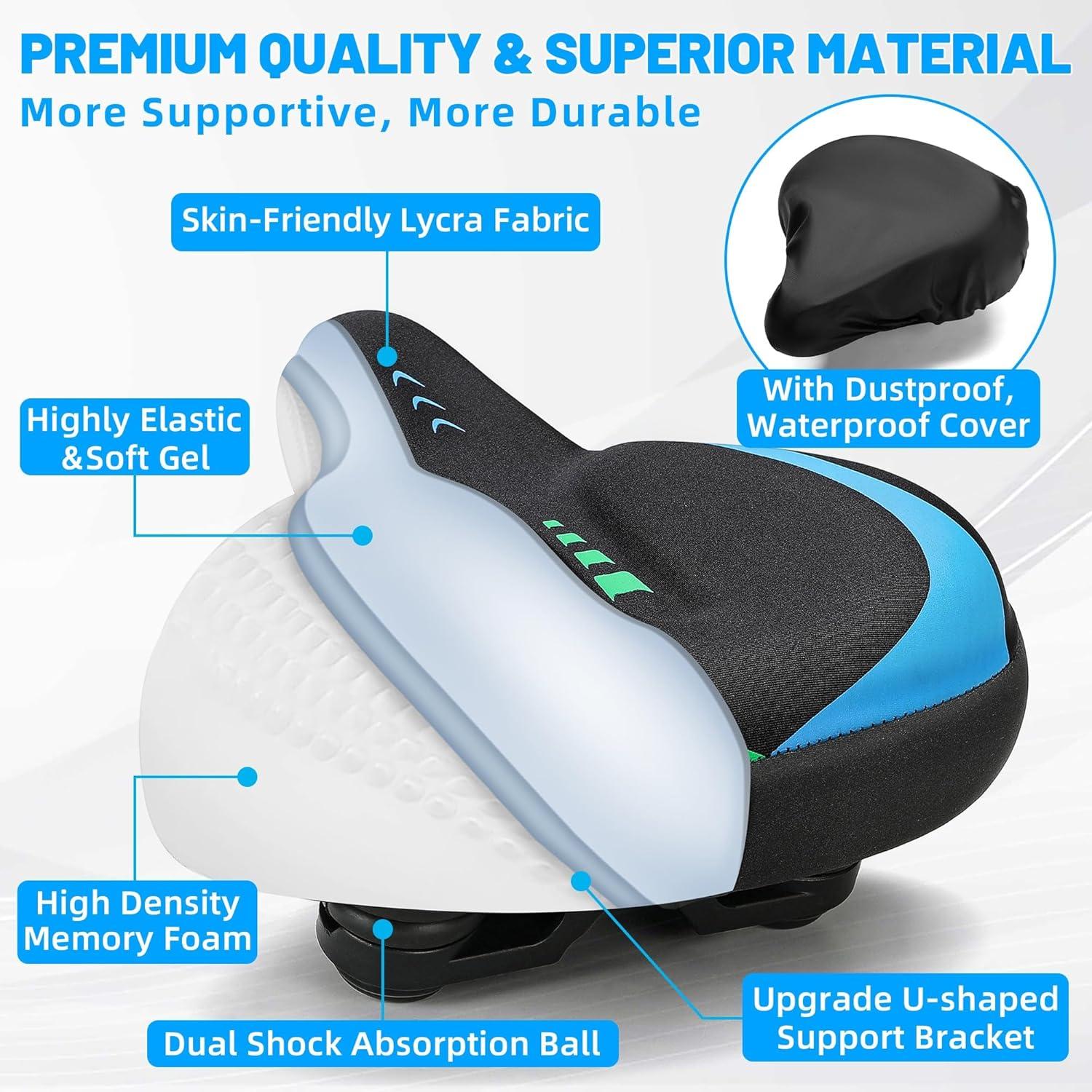 Asiento de Bicicleta CDYWD Extra Ancho con Relleno de Gel