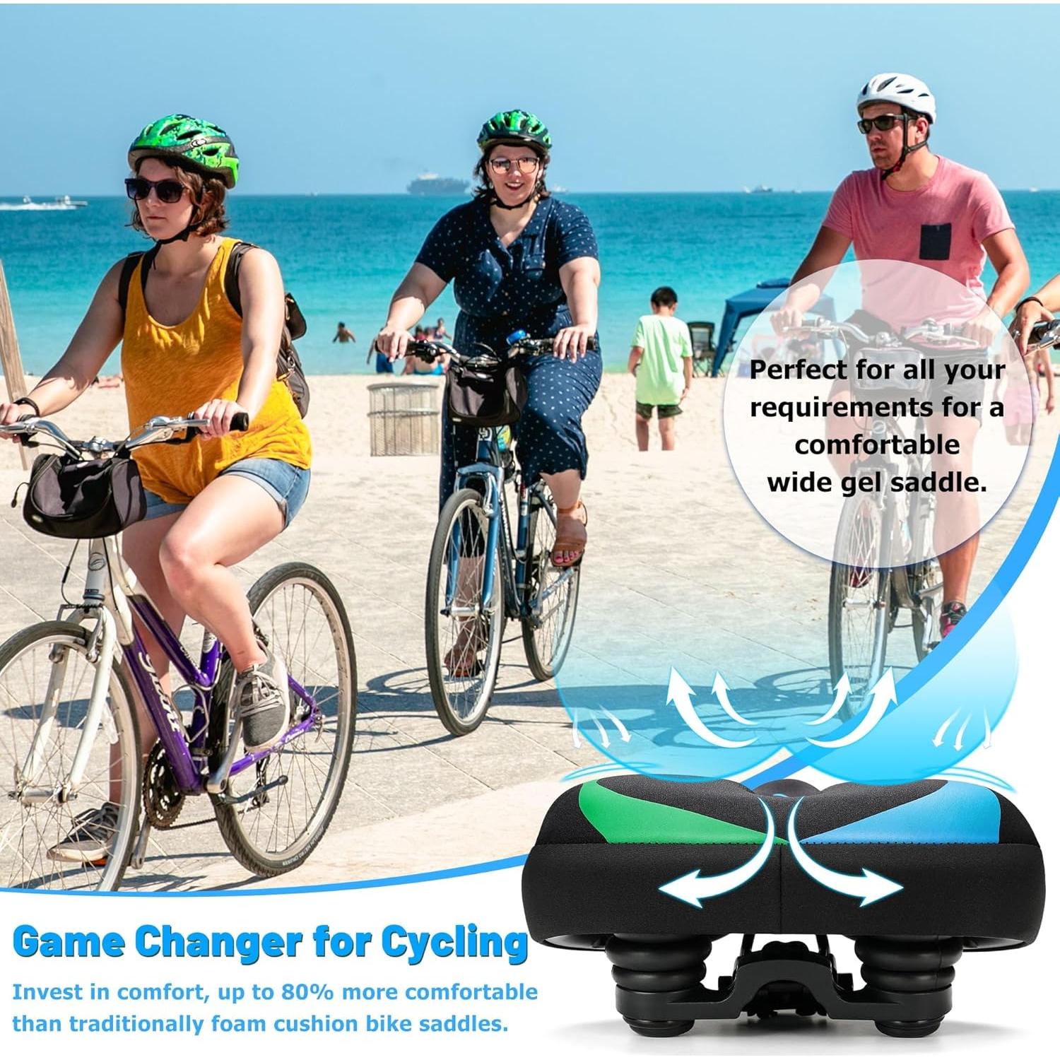 Asiento de Bicicleta CDYWD Extra Ancho con Relleno de Gel