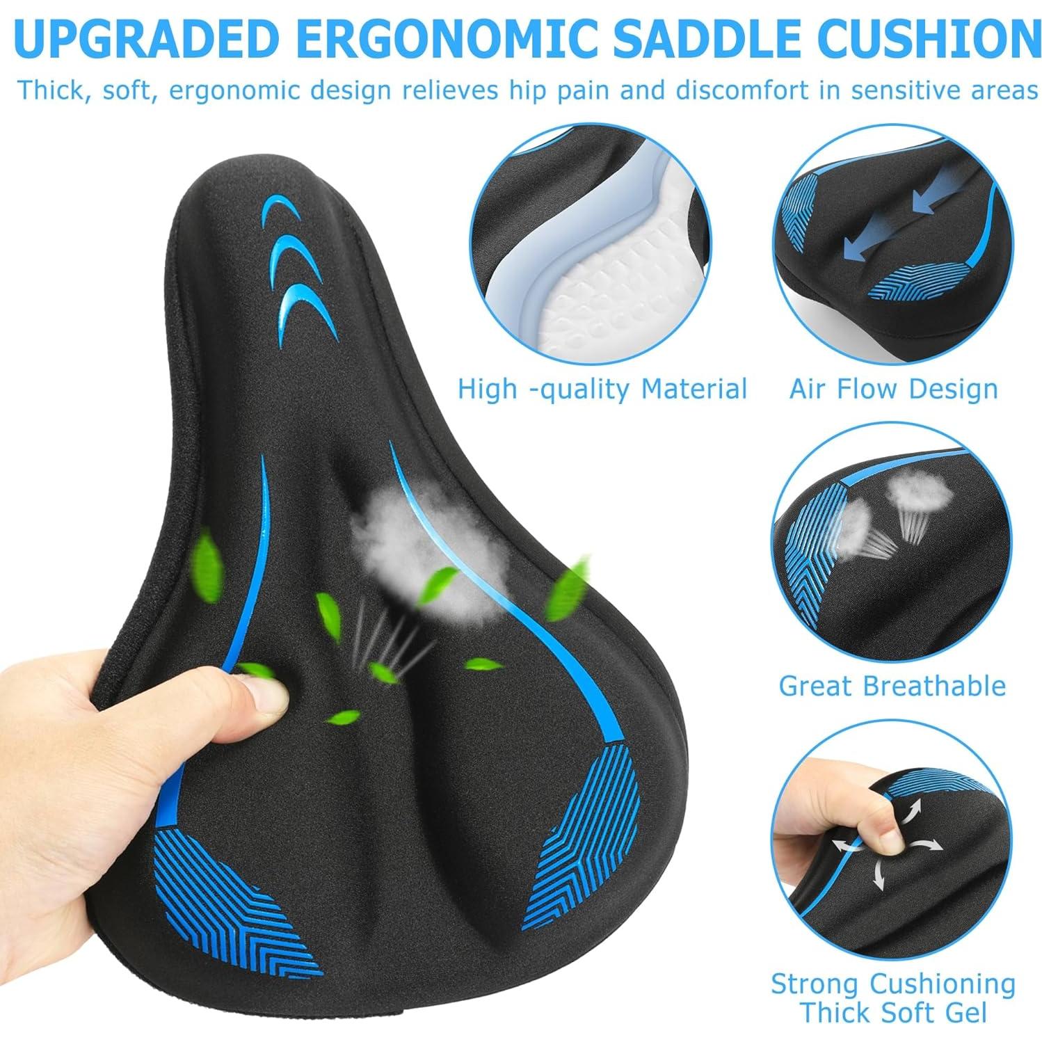 Cojín de Asiento de Bicicleta CDYWD Gel 29.5x17.8cm Antideslizante