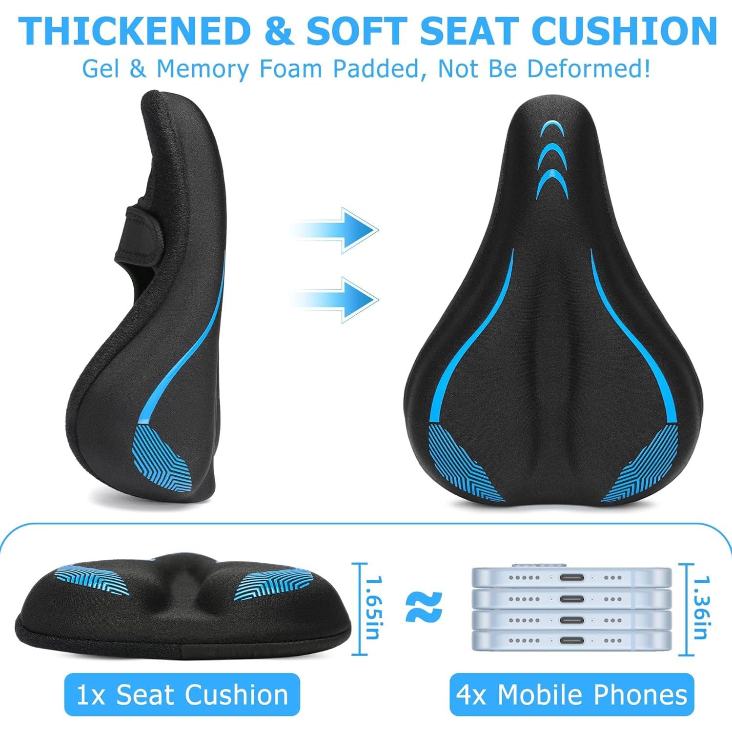 Cojín de Asiento de Bicicleta CDYWD Gel 29.5x17.8cm Antideslizante