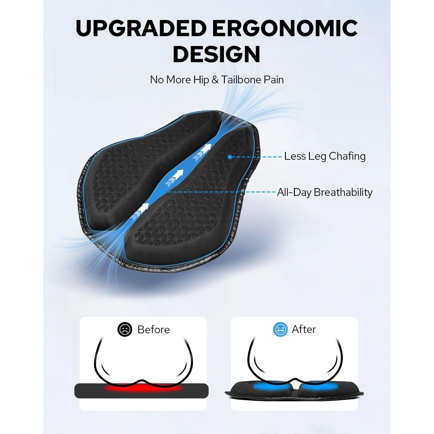 Cojín de Asiento de Motocicleta Benlari Universal Gel TPE 3D