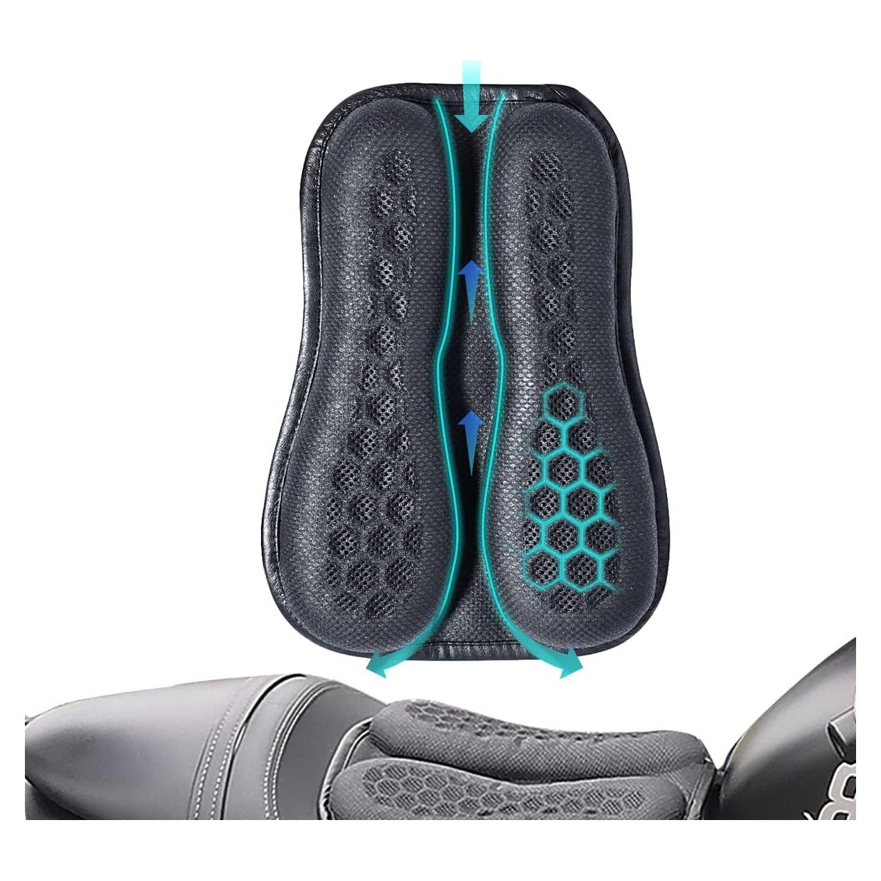 Cojín de Asiento de Motocicleta ELCYCO Plegable Gel 3D Transpirable