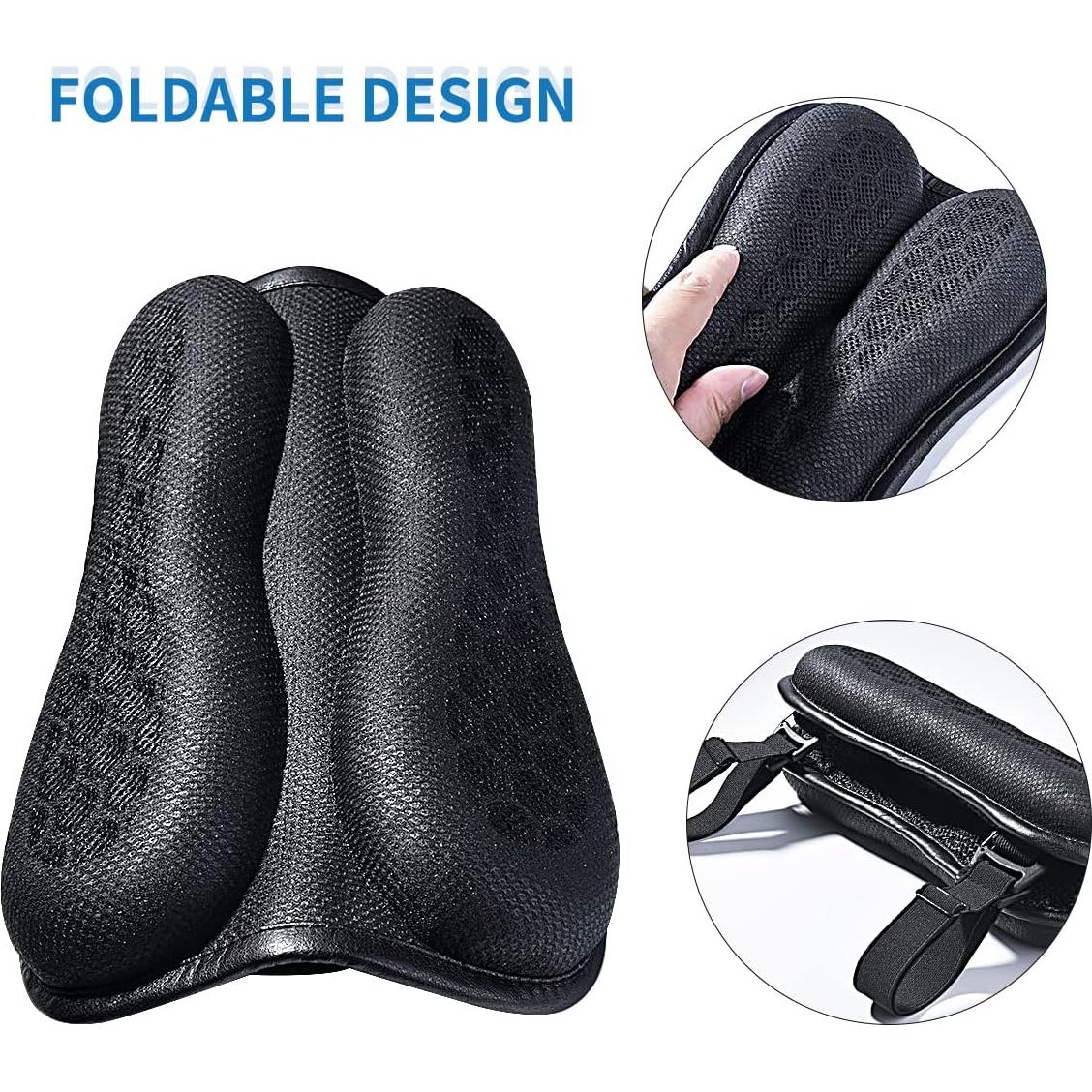 Cojín de Asiento de Motocicleta ELCYCO Plegable Gel 3D Transpirable