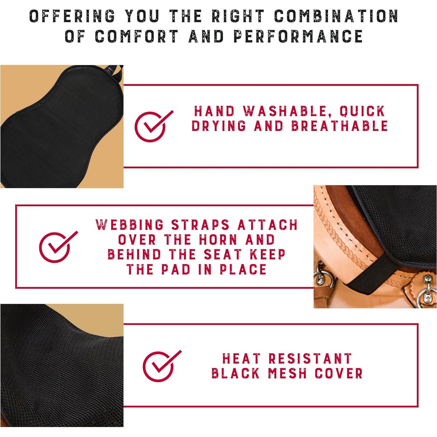 Almohadilla de Silla de Montar Western Weaver 38-43 cm Gel Negro