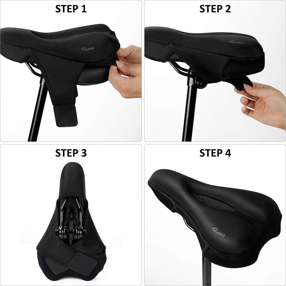 Cubierta de Asiento de Bicicleta Ryaco Gel Negra 27.5x17.3cm