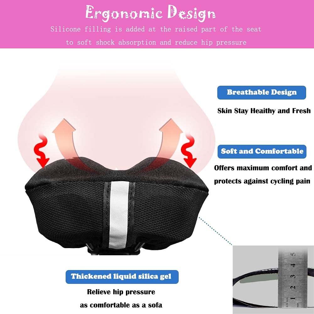 Funda de Cojín de Gel para Asiento de Bicicleta Liyamobu Rosa 22.86x15.24cm