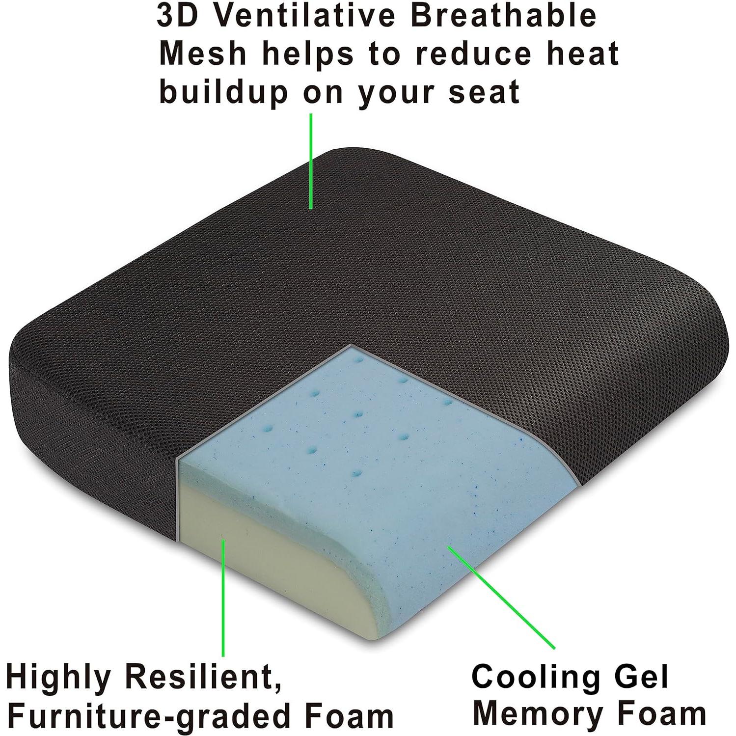Cojín de Asiento TravelMate Extra Grande Espuma Viscoelástica 48x43 cm