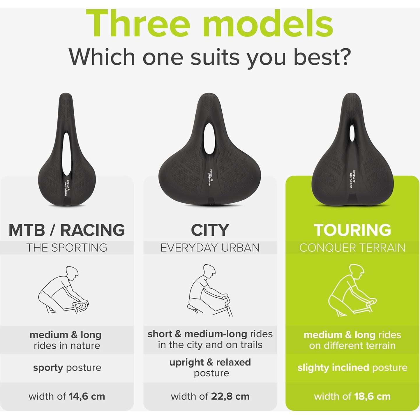 Sillín de bicicleta Velmia unisex - Ergonómico e impermeable