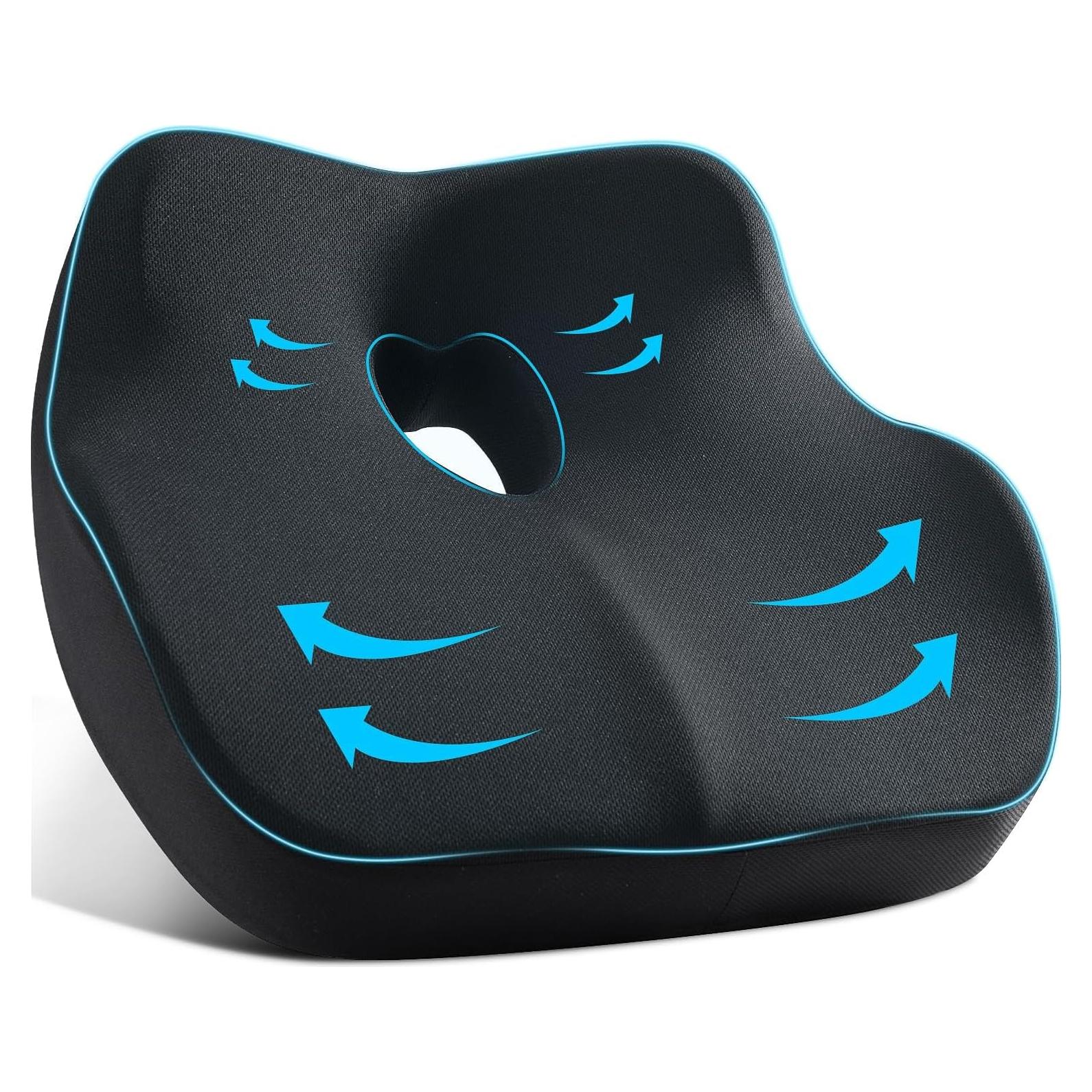 Cojín de Asiento Ergonómico WANTELL - Espuma Viscoelástica 46x38 cm