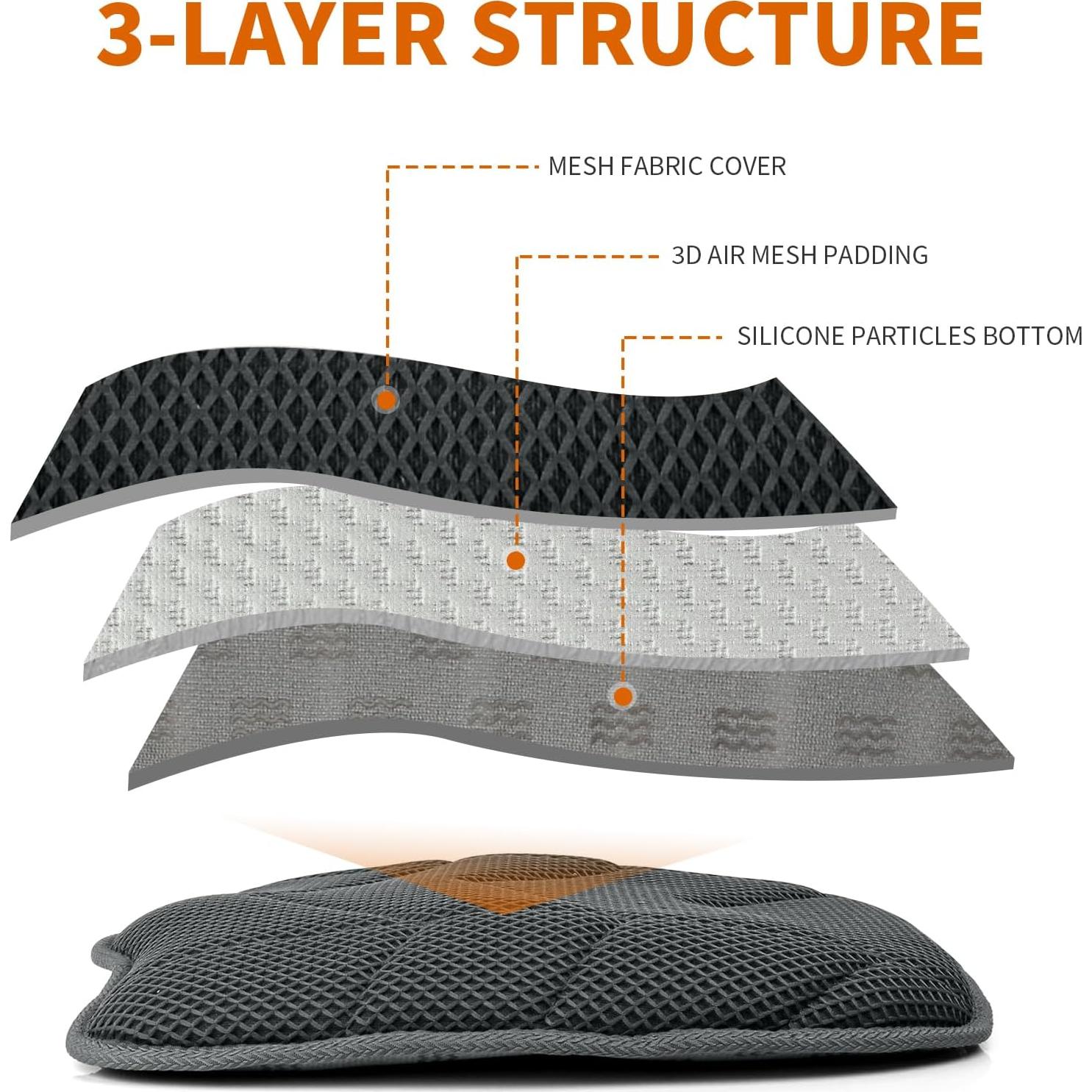 Cojín de Asiento para Automóvil Anysiny Malla 3D Antideslizante