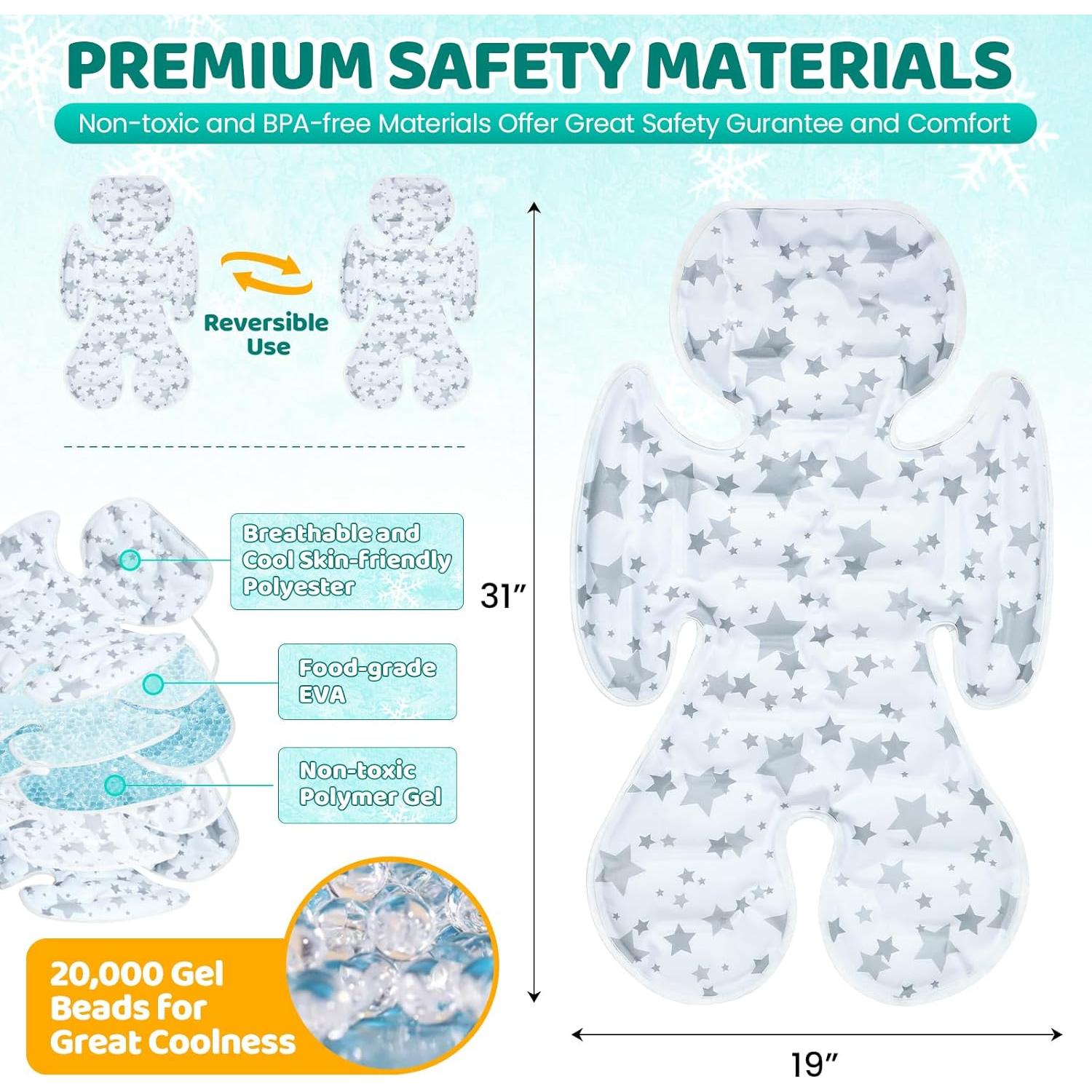 Almohadilla de Enfriamiento para Bebés Orzbow - 78x48cm, Gris