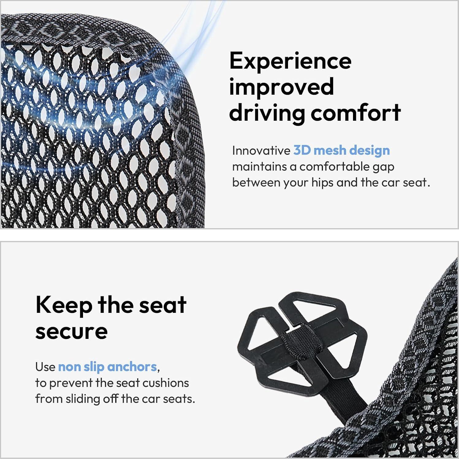 Cojín de Asiento Carrotez 3D Air Mesh Negro 50.8x38.1 cm