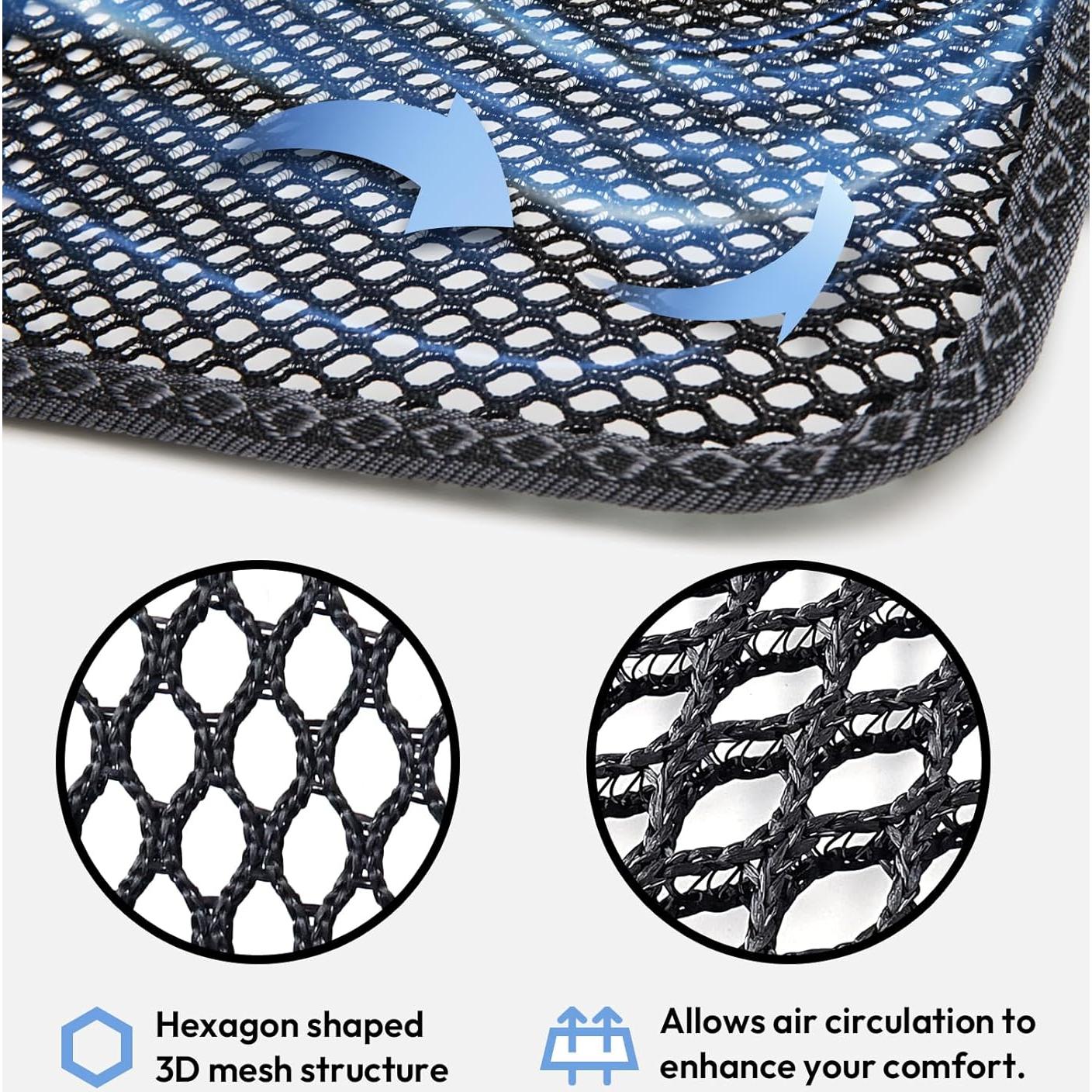 Cojín de Asiento Carrotez 3D Air Mesh Negro 50.8x38.1 cm