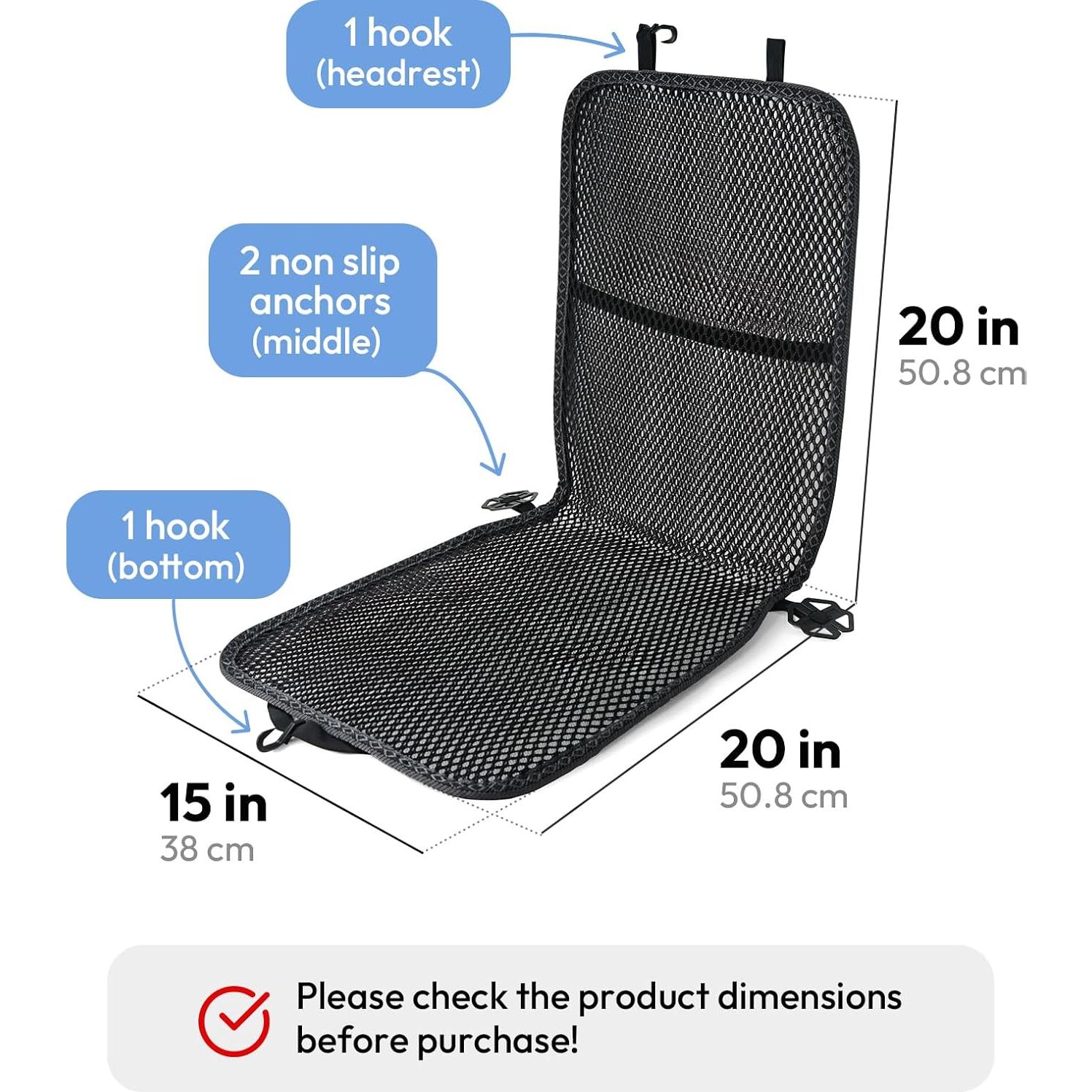 Cojín de Asiento Carrotez 3D Air Mesh Negro 50.8x38.1 cm