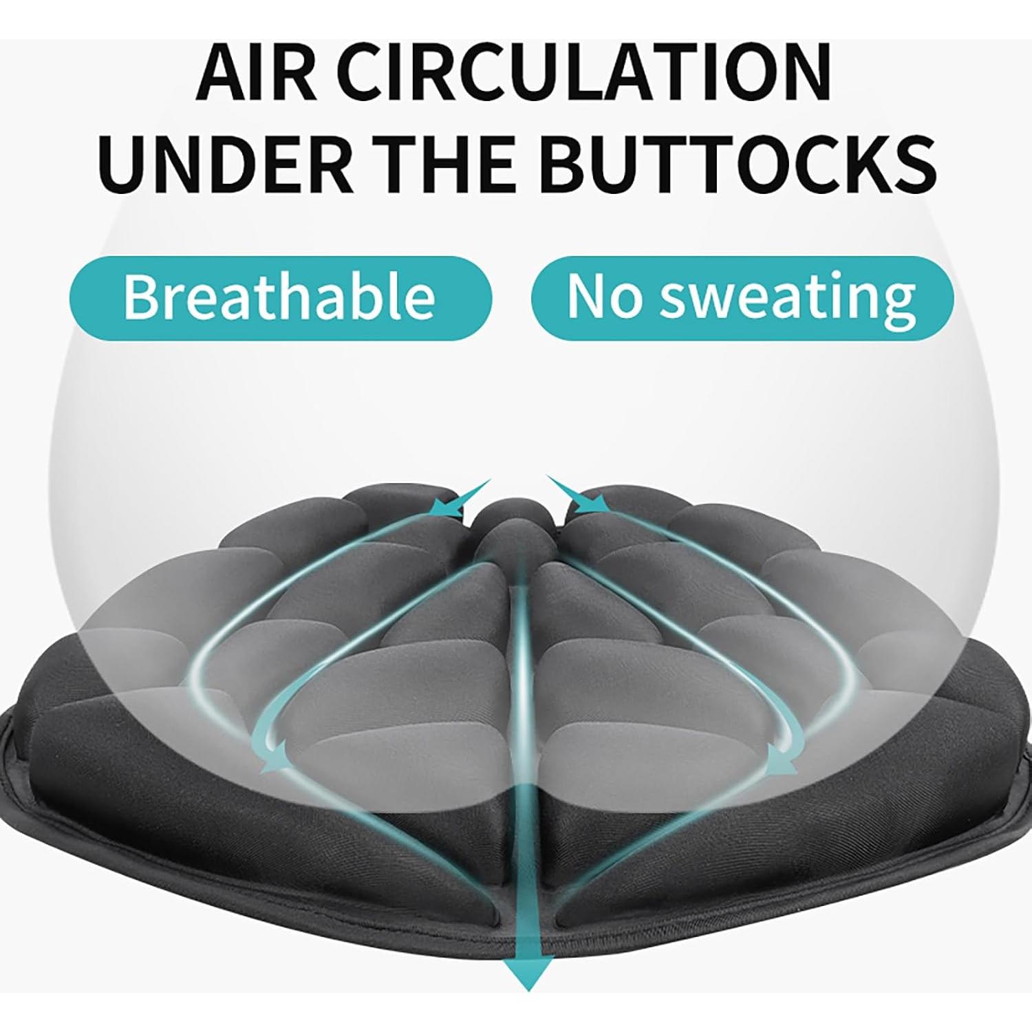 Cojín Inflable para Asiento de Motocicleta JFT Negro 36x39.5cm