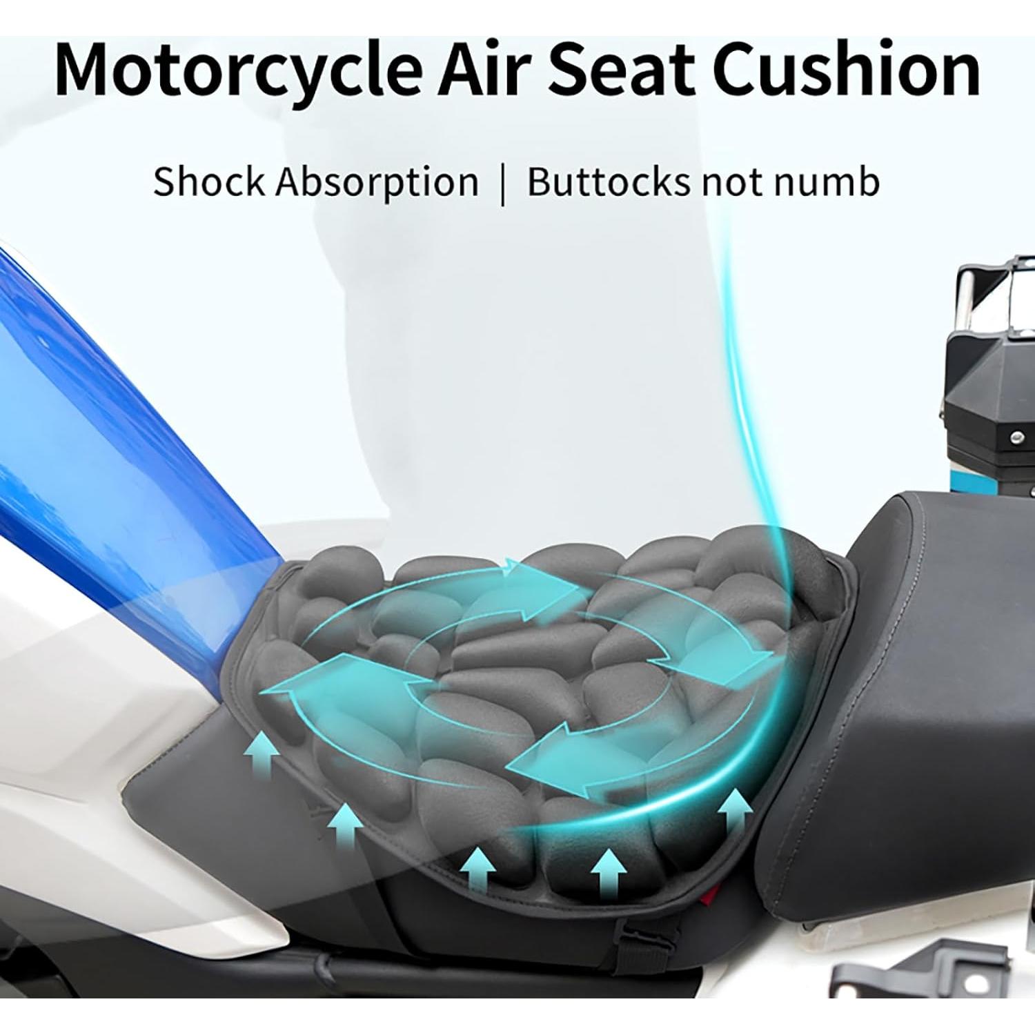 Cojín Inflable para Asiento de Motocicleta JFT Negro 36x39.5cm