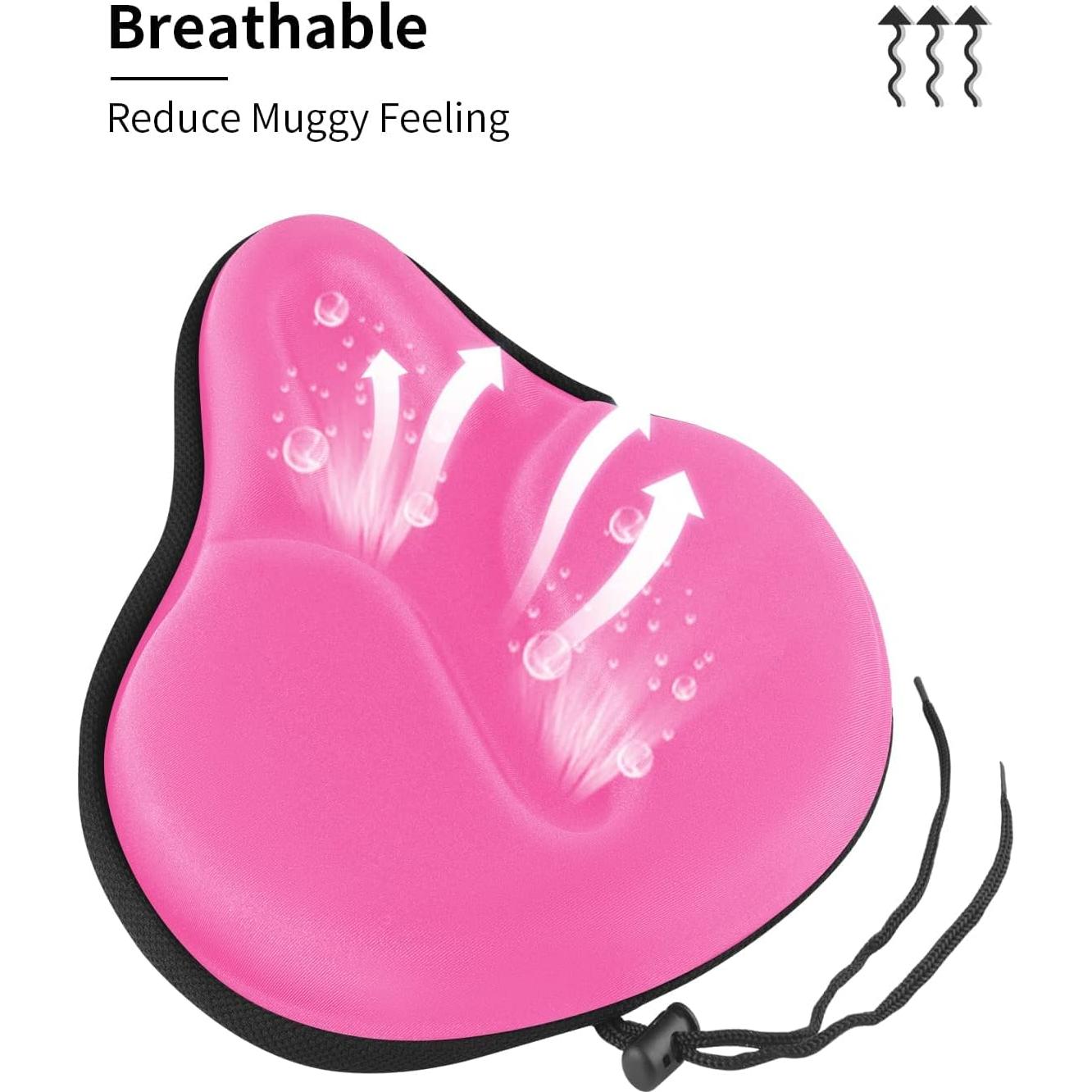 Funda de Asiento de Bicicleta de Gel MSDADA Rosa Grande 29x26cm