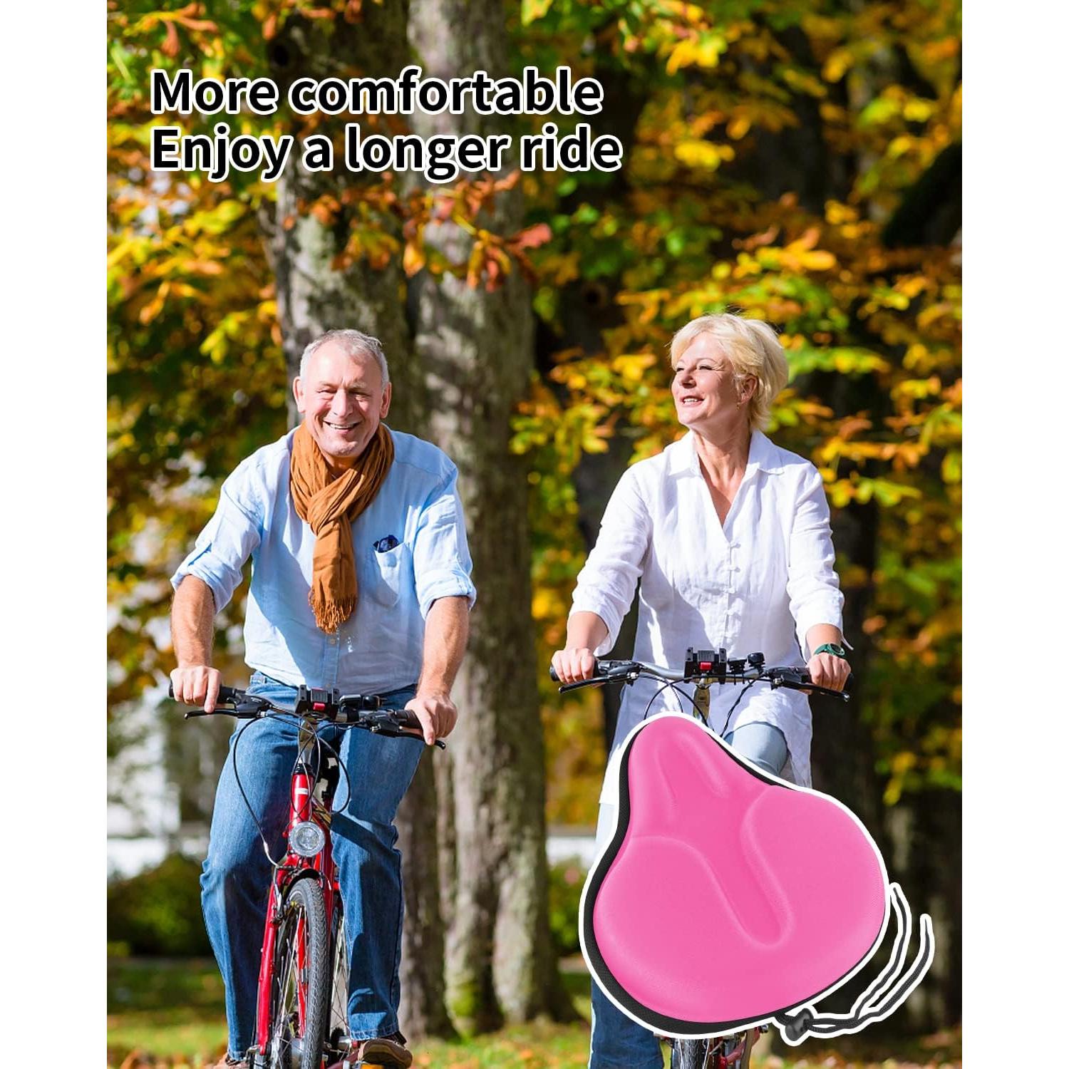 Funda de Asiento de Bicicleta de Gel MSDADA Rosa Grande 29x26cm