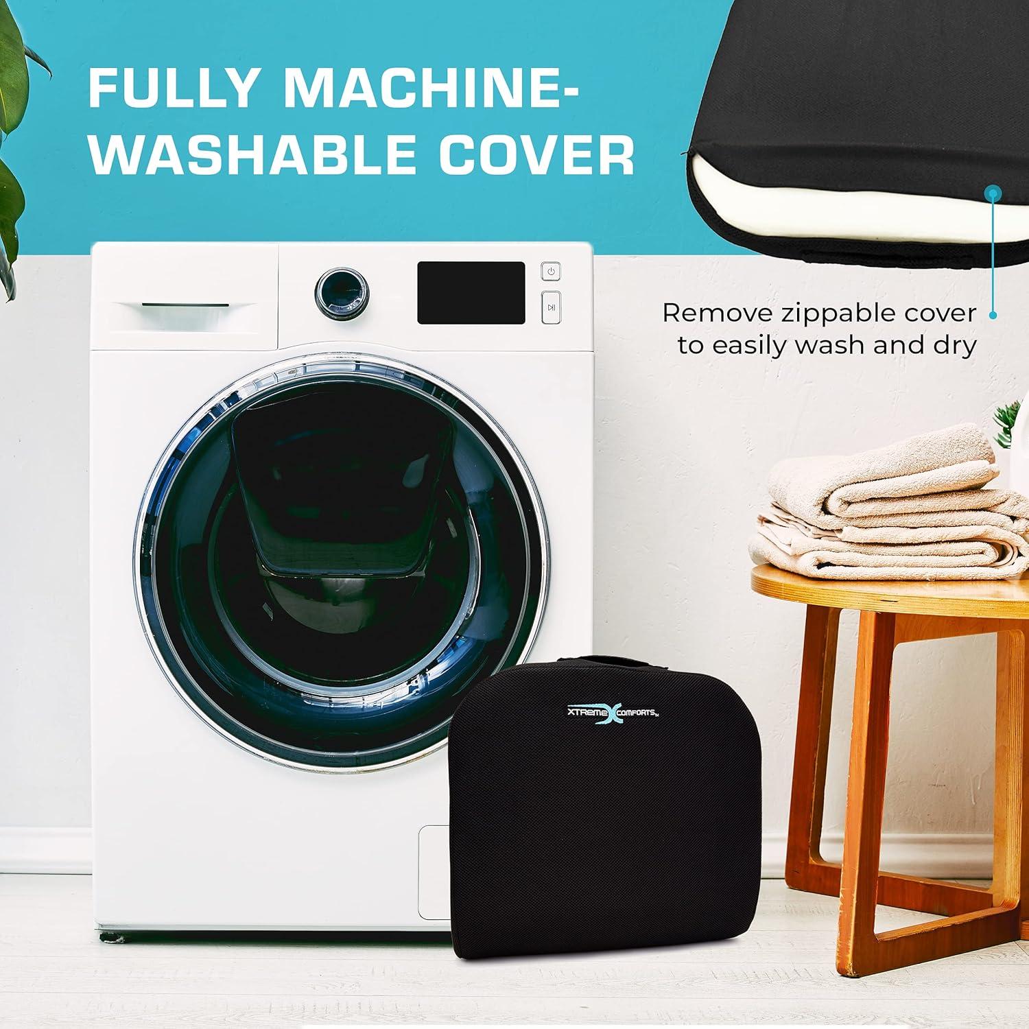 Cojín de Asiento Xtreme Comforts Negro - Espuma Acolchada 48x44 cm