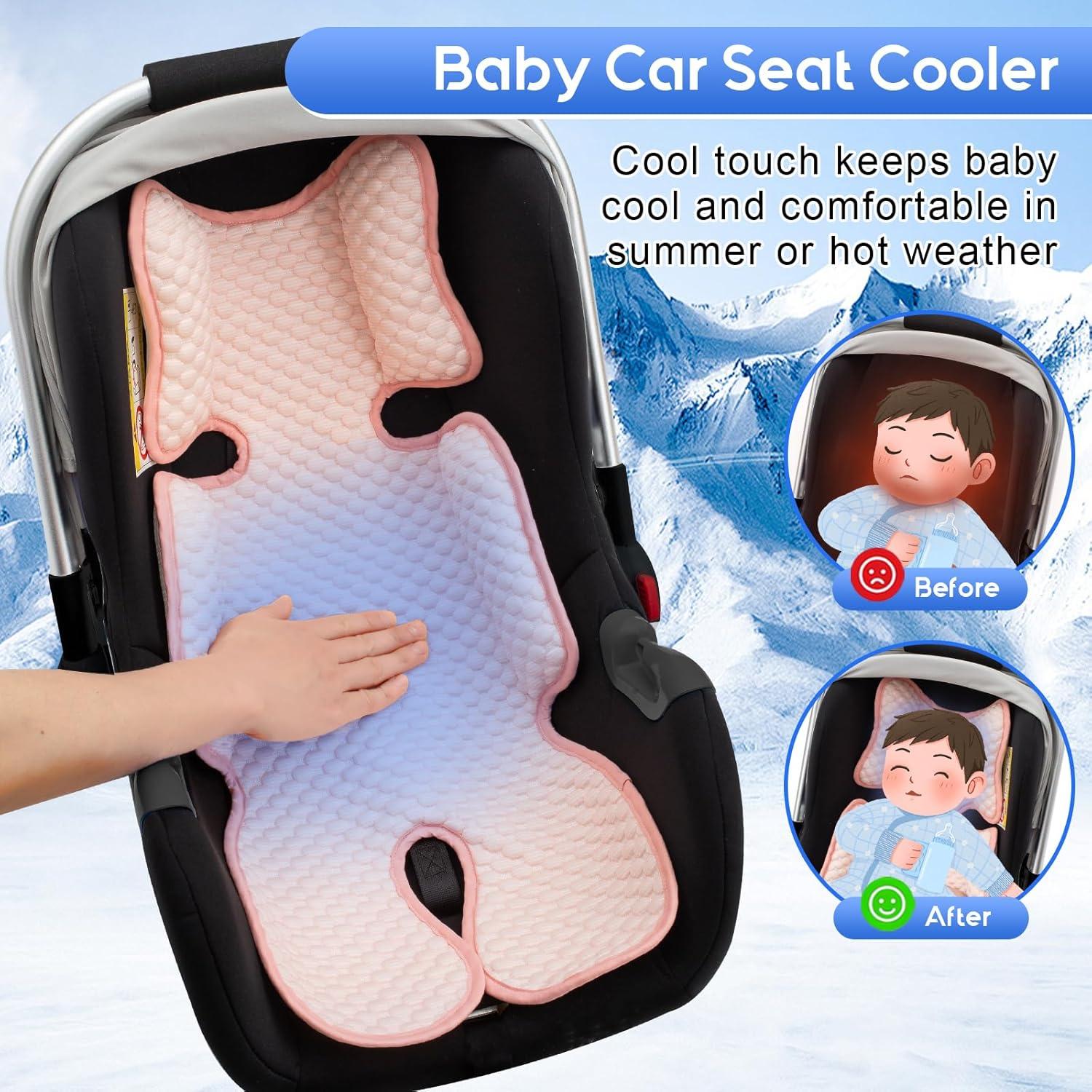 Almohadilla Enfriadora Kaseeous para Asiento de Auto Bebé Rosa