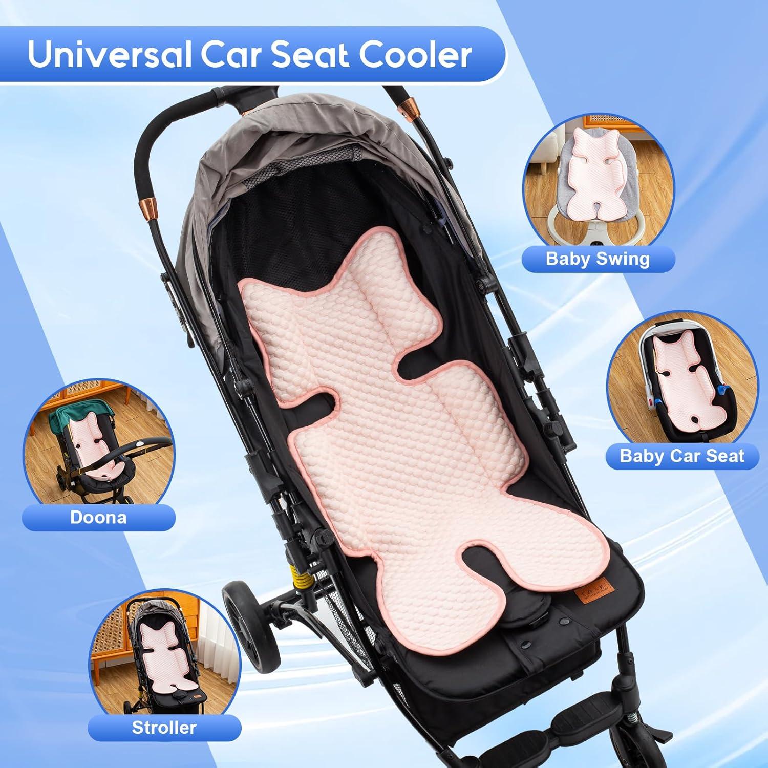 Almohadilla Enfriadora Kaseeous para Asiento de Auto Bebé Rosa