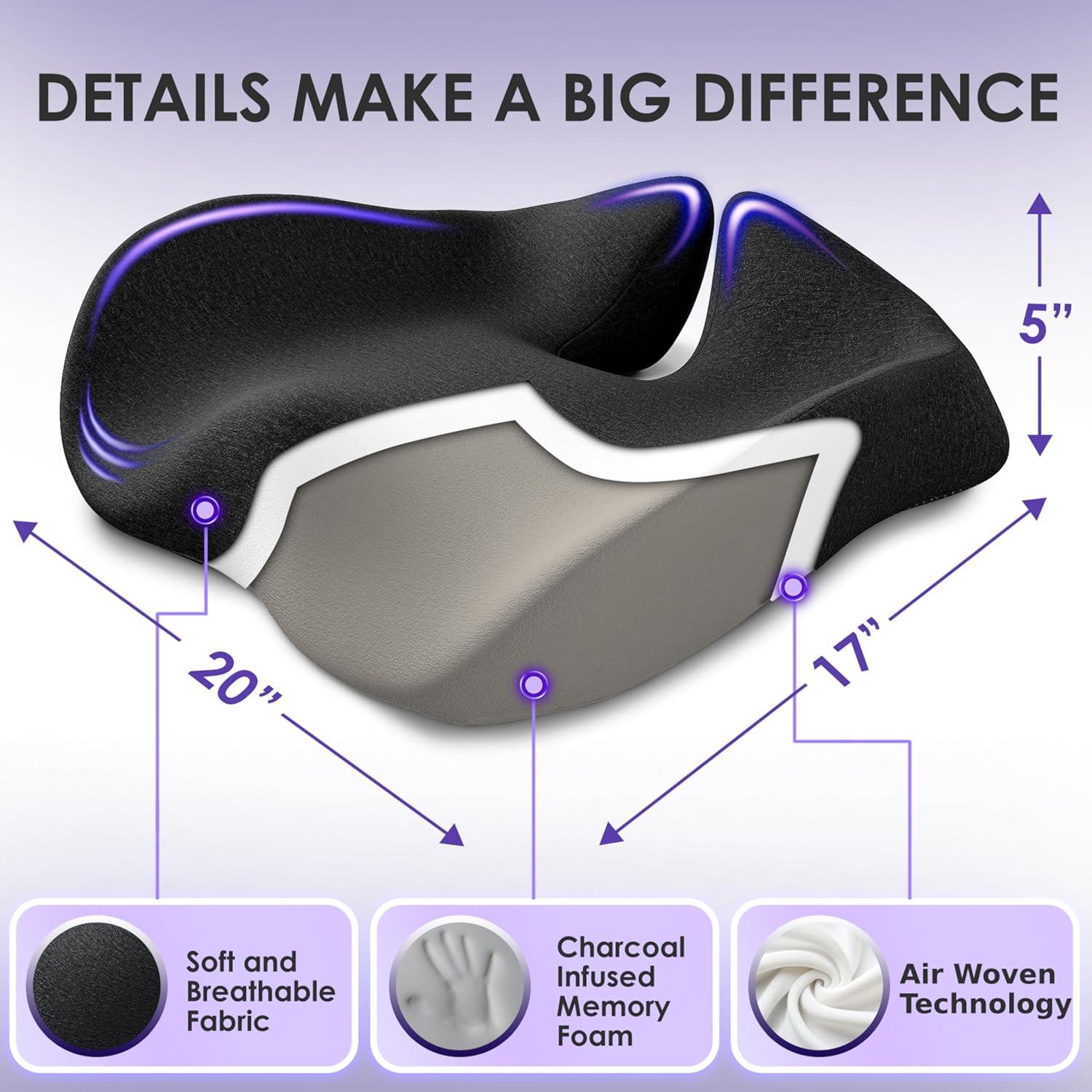 Cojín Ergonómico SitCushion Extra Grande para Coccix y Espalda