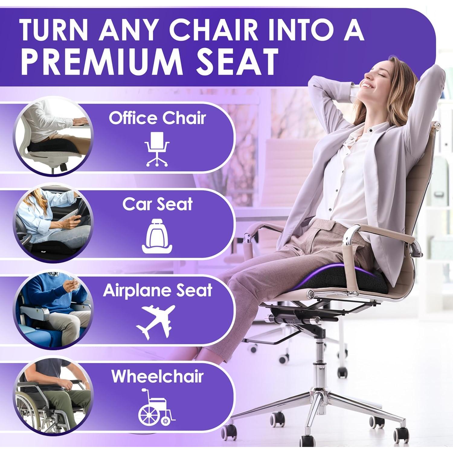 Cojín Ergonómico SitCushion Extra Grande para Coccix y Espalda