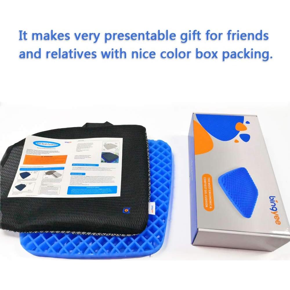 Cojín de Gel Bingyee para Asiento Ergonómico 41.9x39.9cm