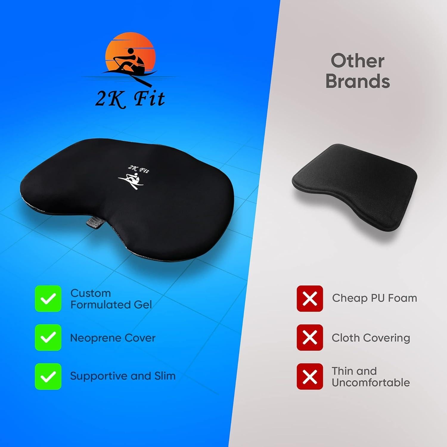 Cojín de Asiento de Gel 2K Fit Modelo 3 para Remo Concept 2