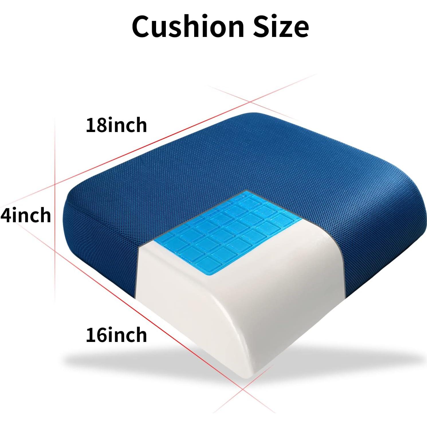 Cojín de Asiento YOUFI Espuma Viscoelástica y Gel 45x40cm