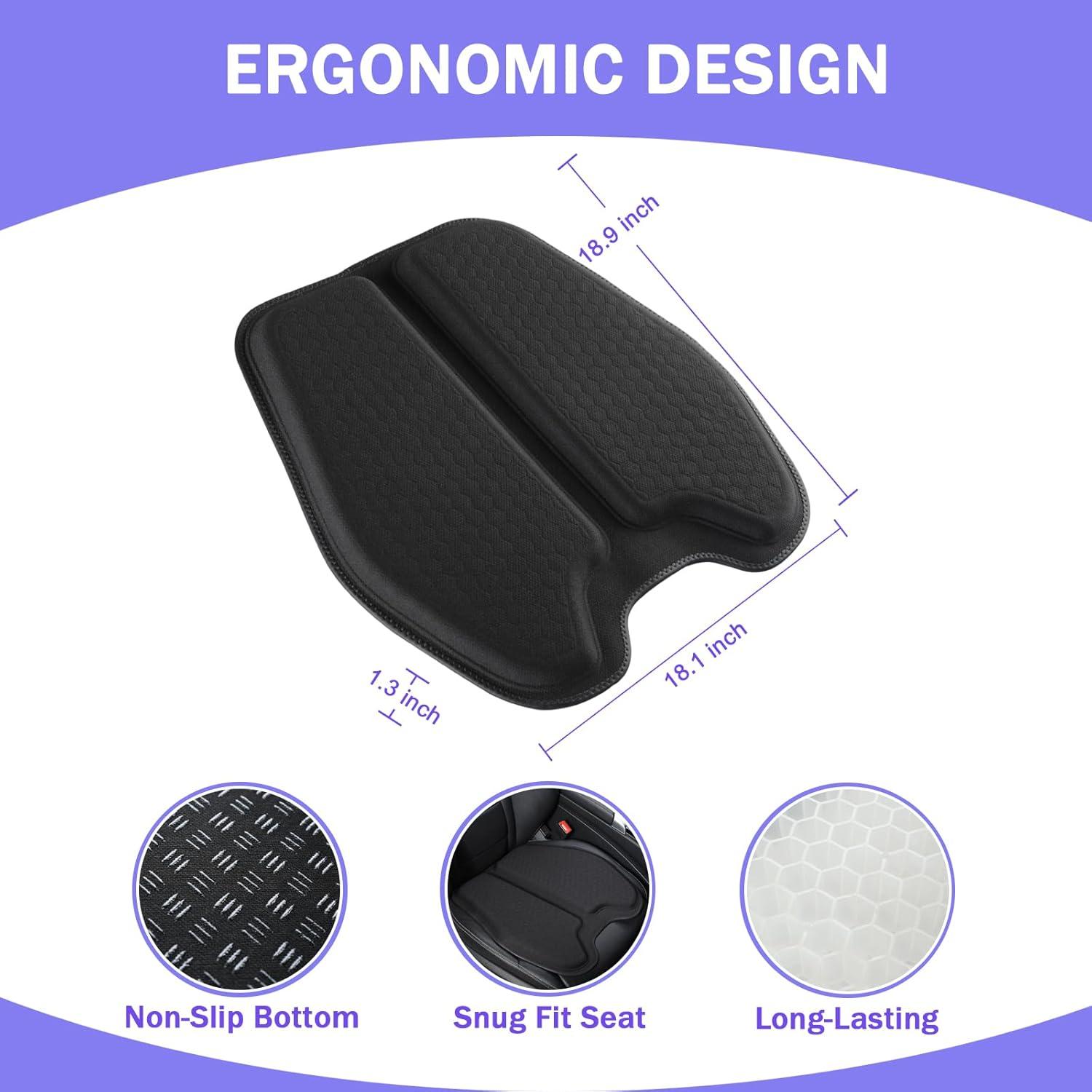 Cojín de Gel Antideslizante Binsheo para Asiento - Negro