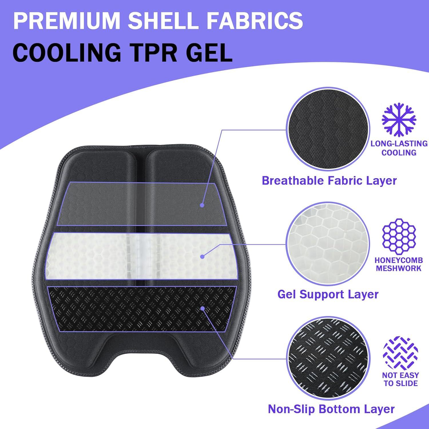 Cojín de Gel Antideslizante Binsheo para Asiento - Negro