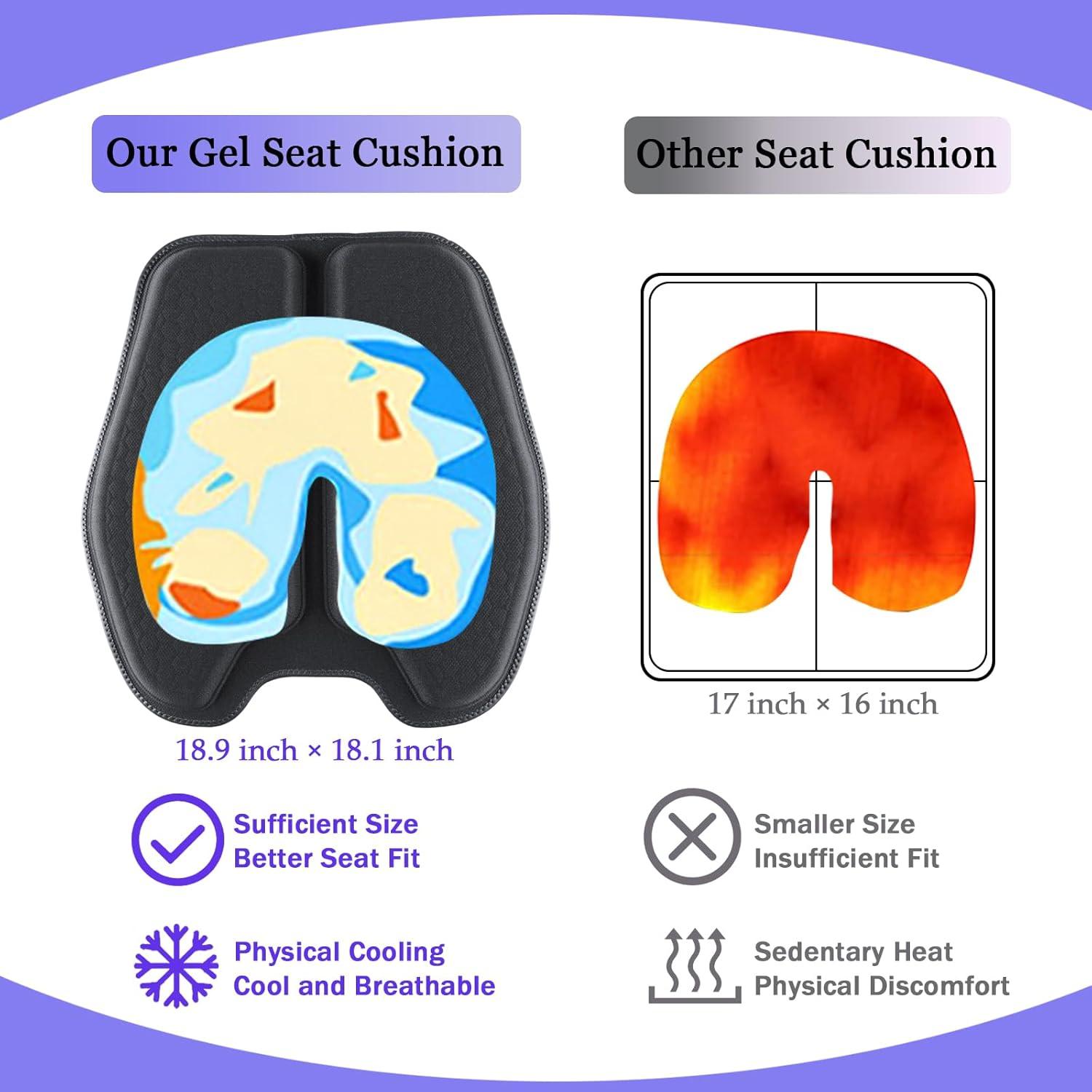 Cojín de Gel Antideslizante Binsheo para Asiento - Negro