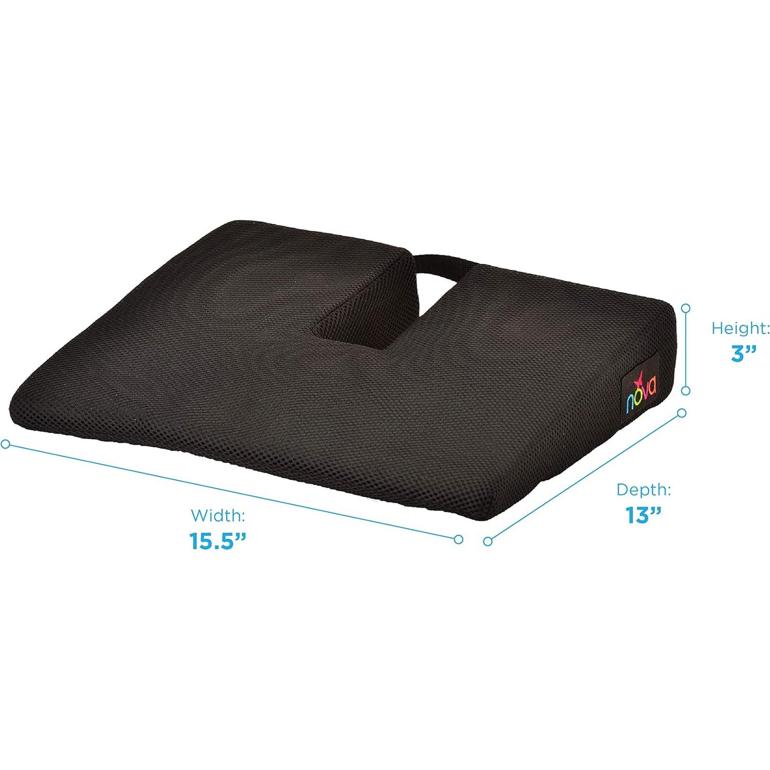 Cojín de Gel de Espuma NOVA Medical para Coccyx, Negro