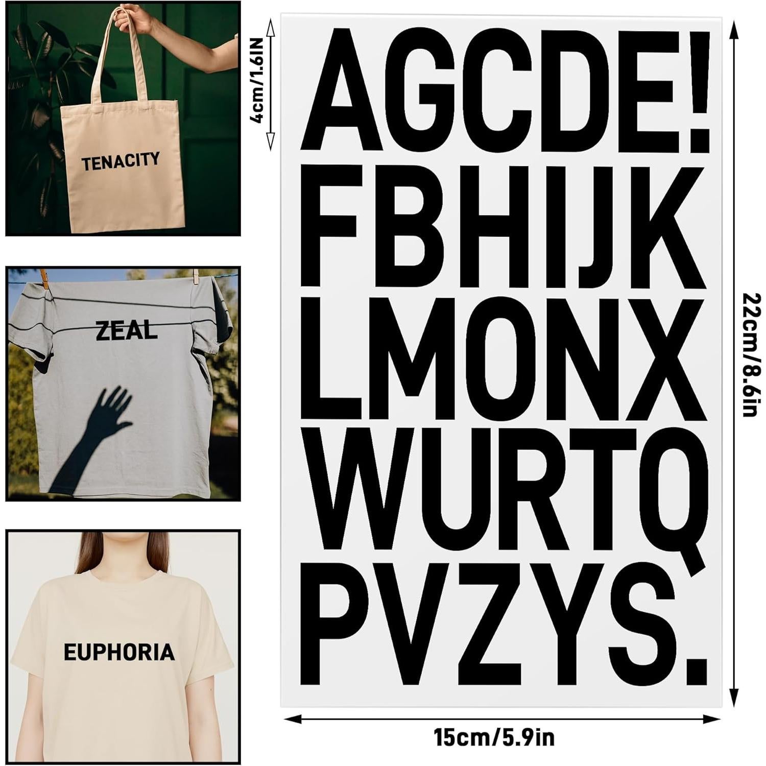 Letras de Hierro para Ropa Flowing Fun - 24 Hojas 10.4 cm