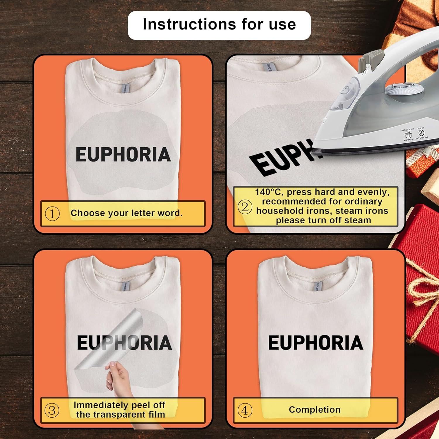 Letras de Hierro para Ropa Flowing Fun - 24 Hojas 10.4 cm