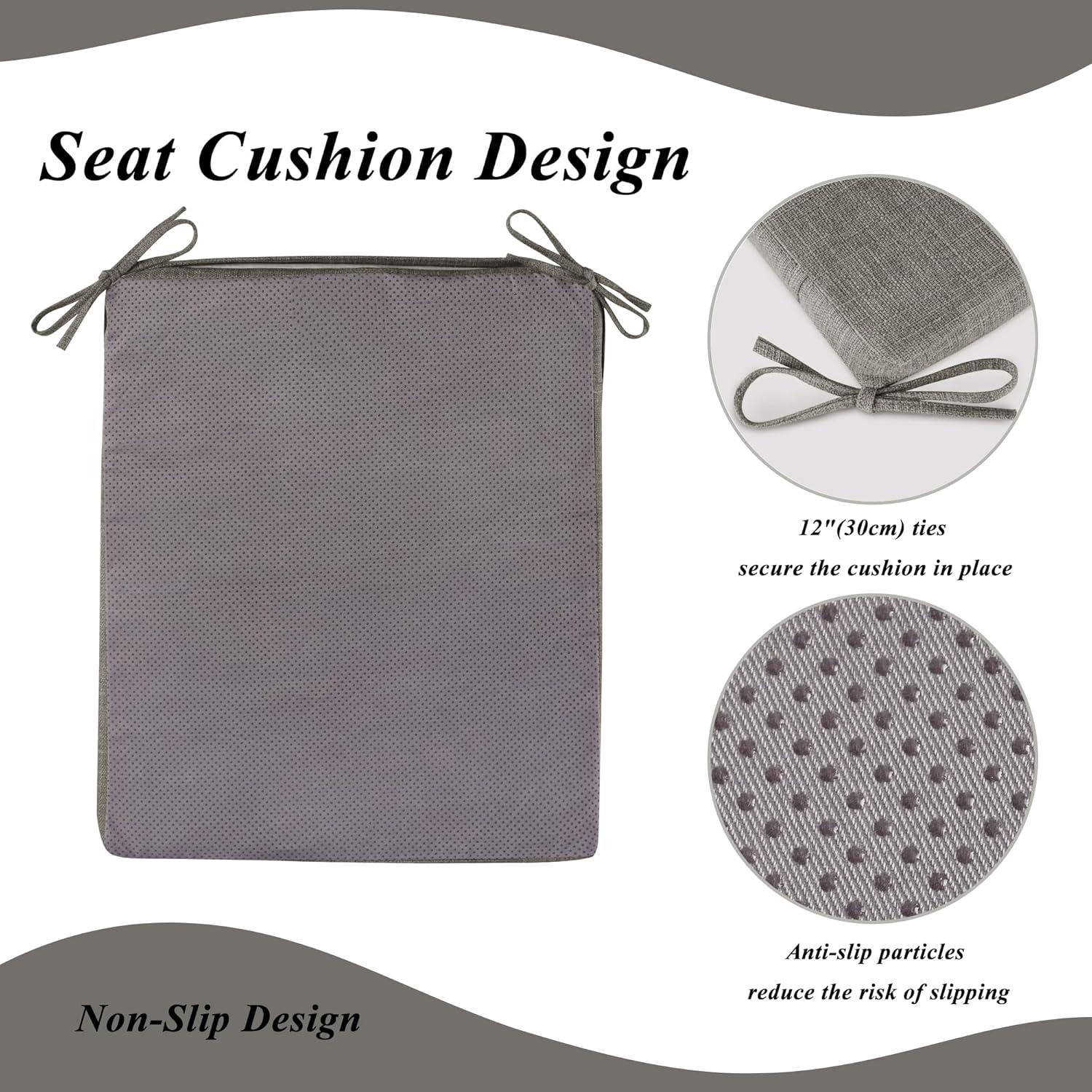 Juego de 2 Cojines para Silla Mecedora FlyGulls Gris Claro