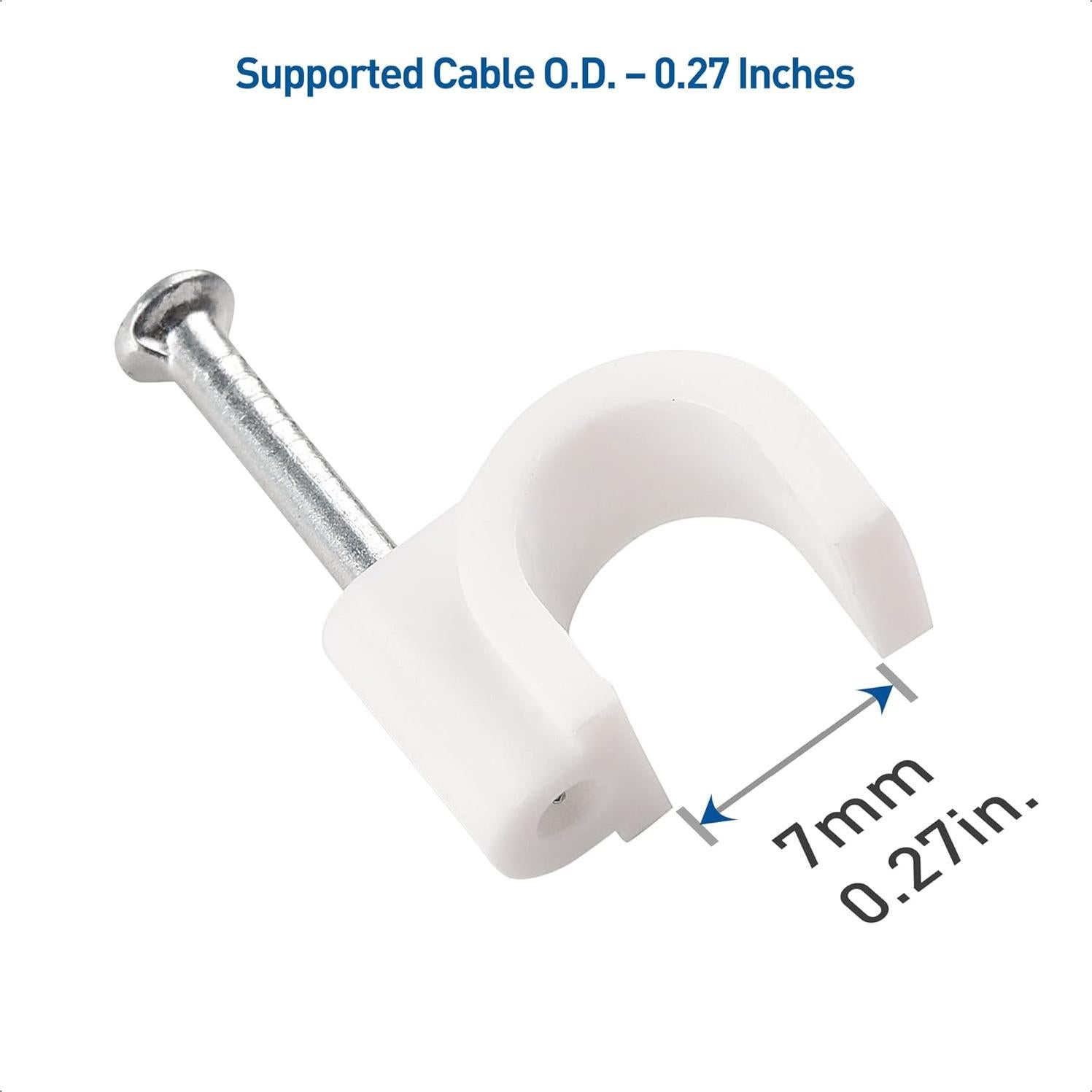 Clips de Cable con Clavo Cable Matters 200 Unidades 7mm Blanco