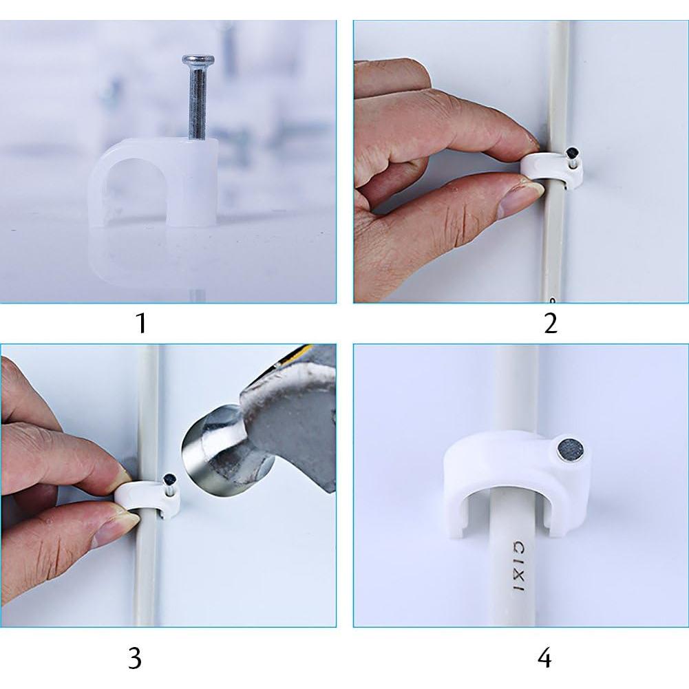 Paquete de 200 Clips de Cable Darller con Clavos 7mm para Ethernet