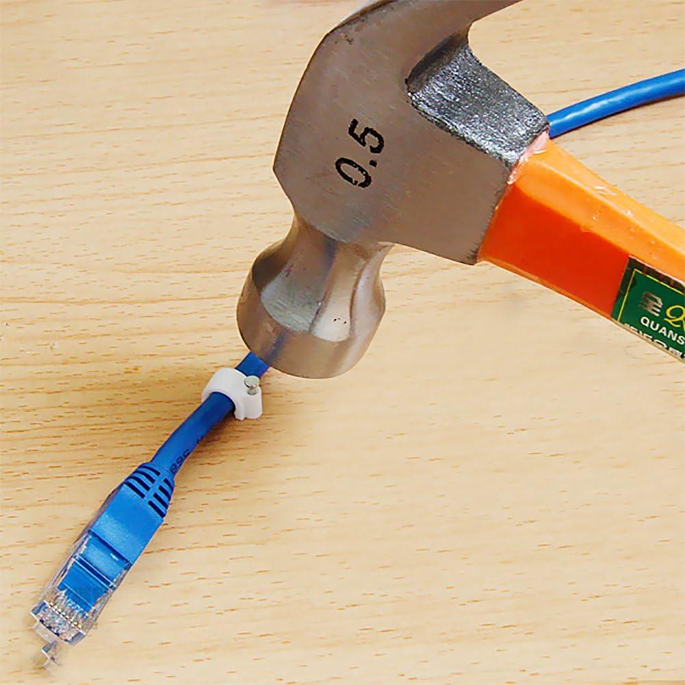 Paquete de 200 Clips de Cable Darller con Clavos 7mm para Ethernet