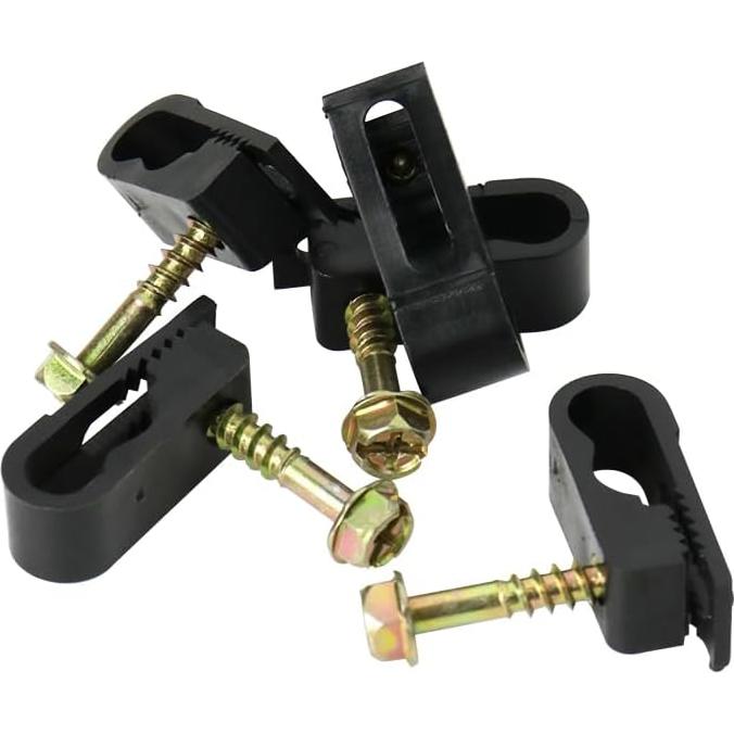 Clip de Tornillo Flexible Doble Skywalker - 100 Piezas Negro