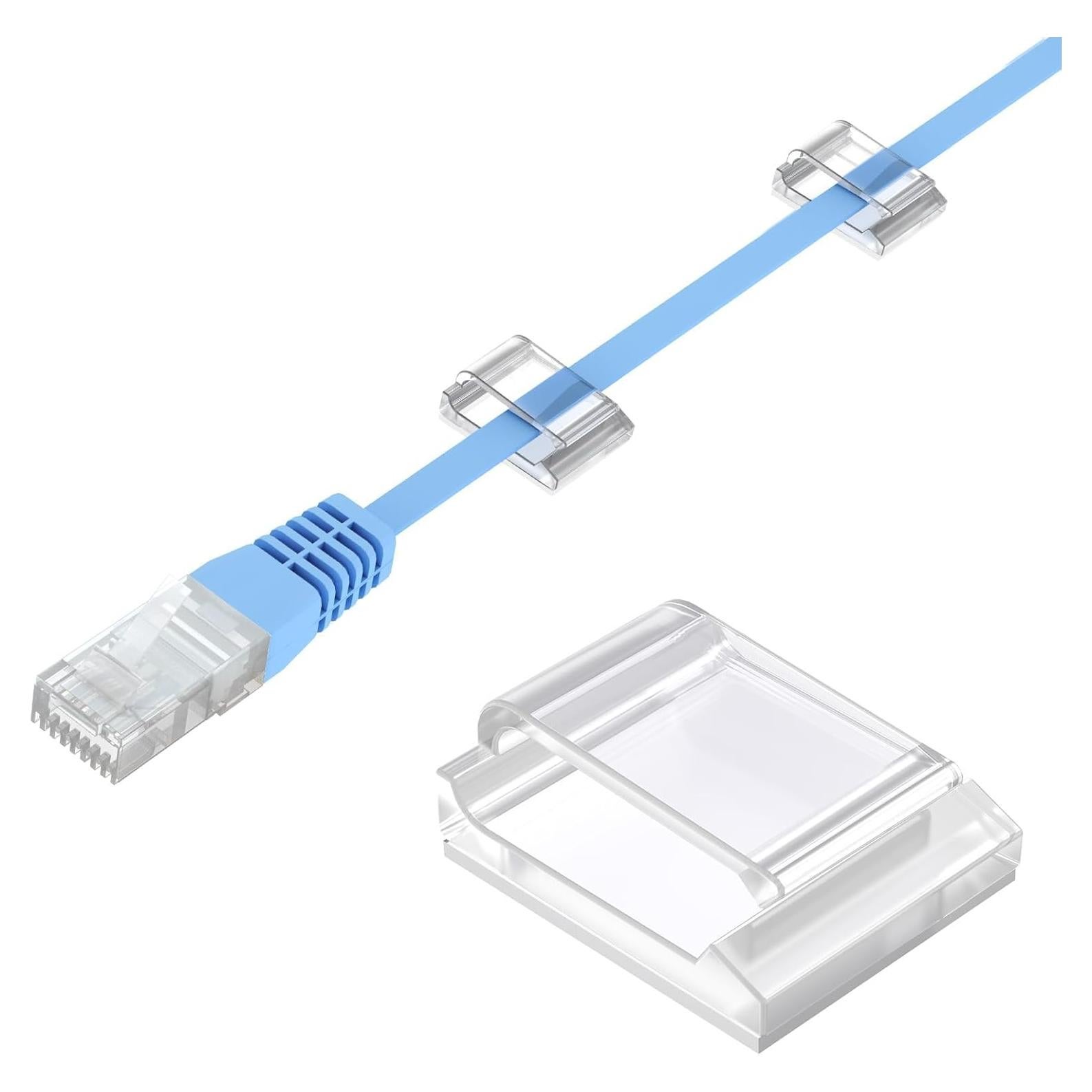 Clips Adhesivos para Cables AGPTEK 100 PCS Transparente