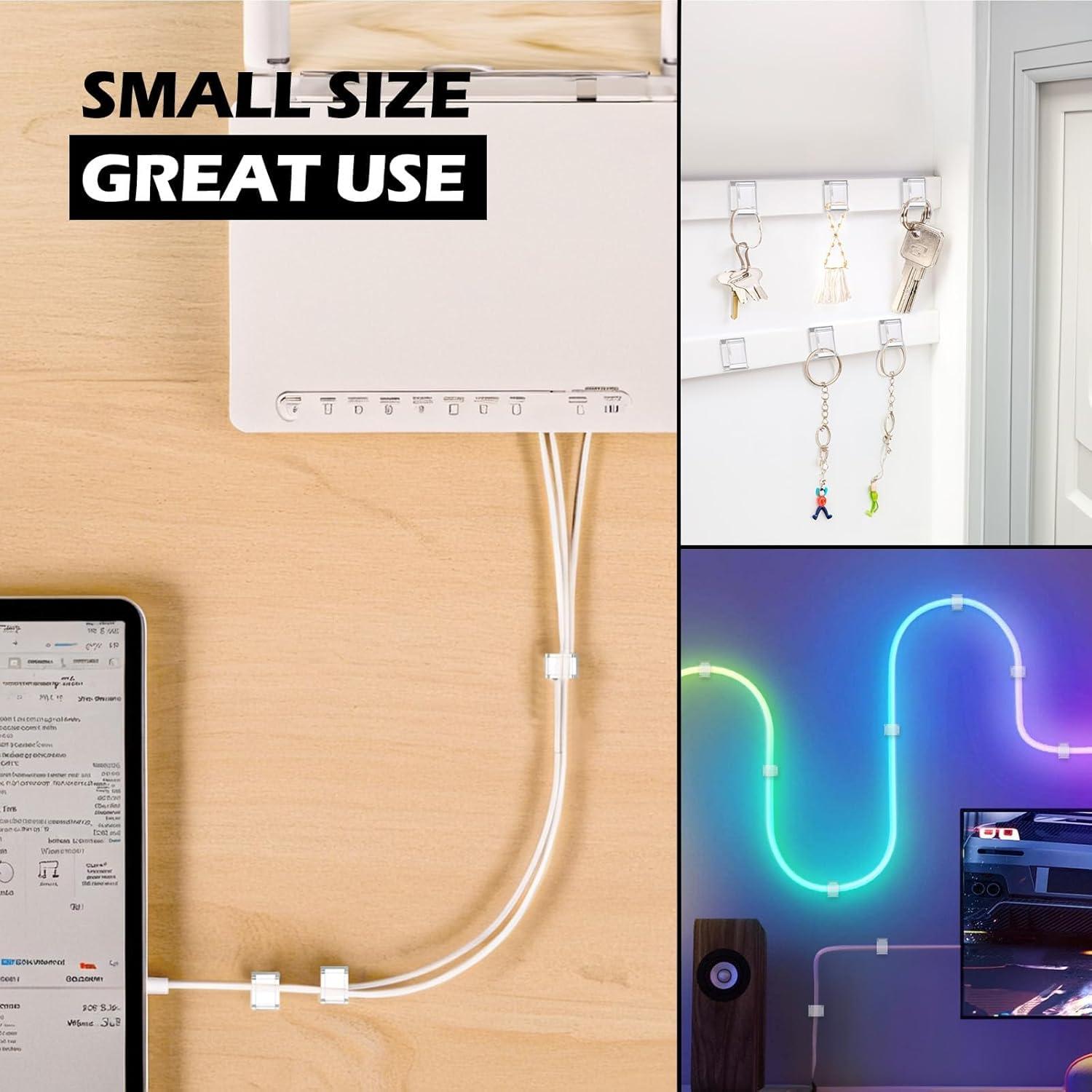 Clips Adhesivos para Cables AGPTEK 100 PCS Transparente