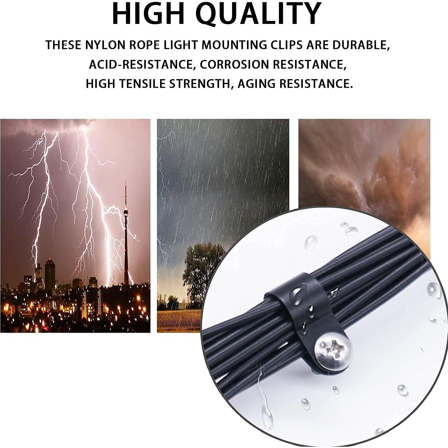 Clips de Montaje de Luz de Cuerda Mankk 50PCS 13mm Nylon