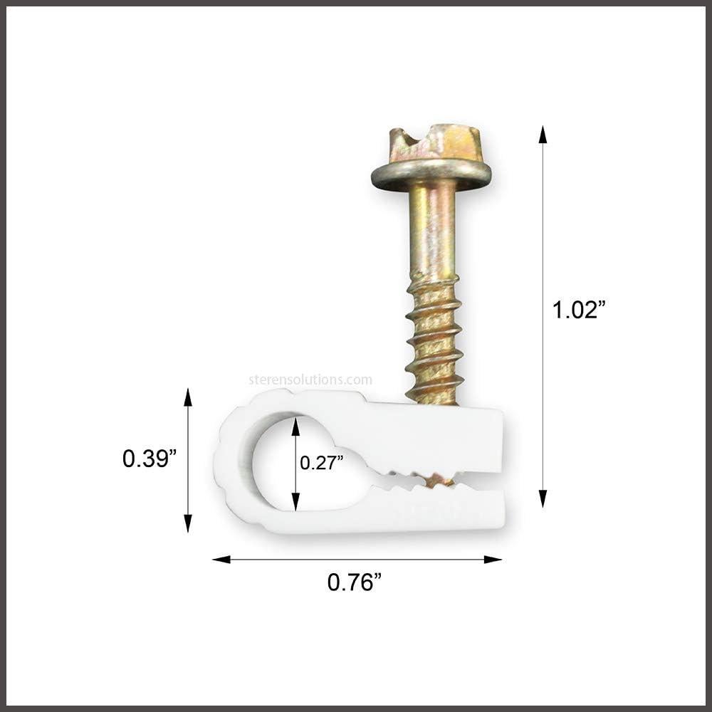 Clips de Cable Coaxial STEREN Grip Clip 100 Unidades Blanco
