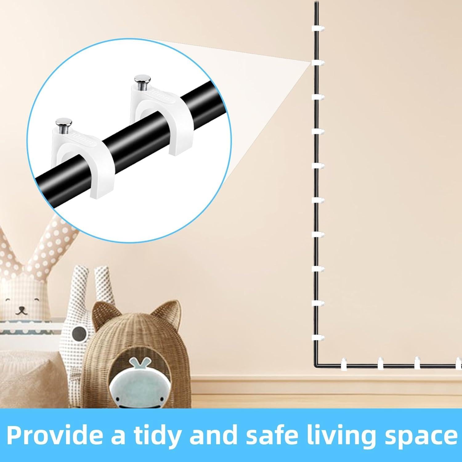200 Clips de Cable TKYZMS 8mm/10mm para Gestión de Cables