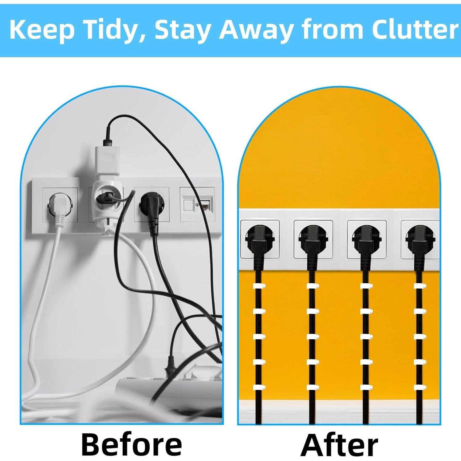 200 Clips de Cable TKYZMS 8mm/10mm para Gestión de Cables